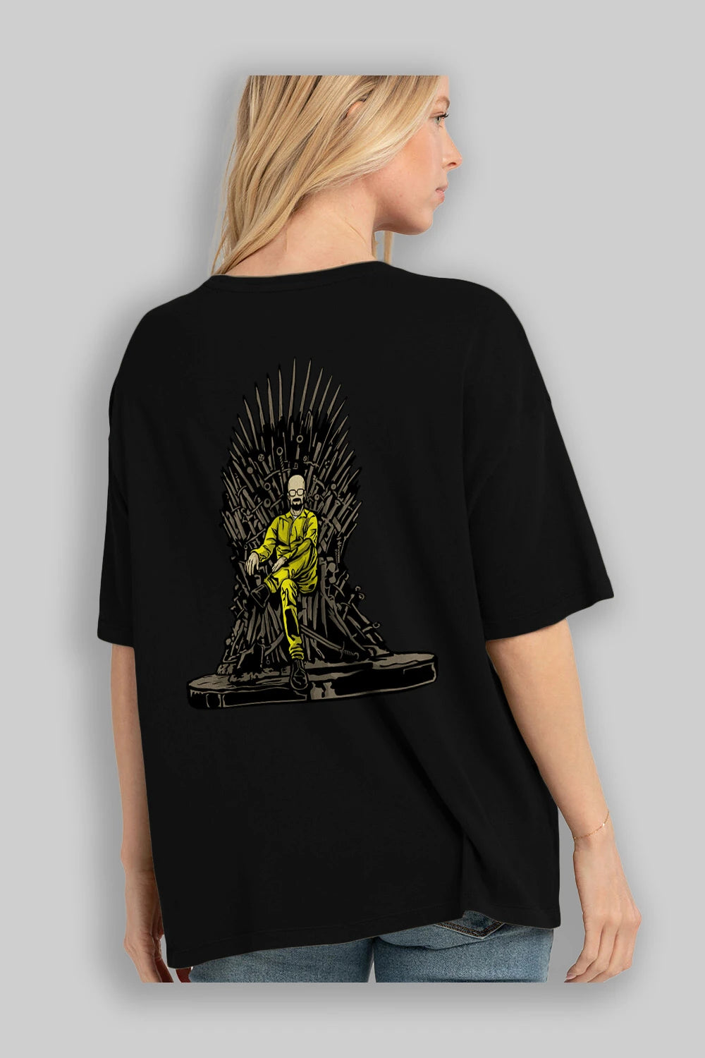 Danger Throne Arka Baskılı Oversize t-shirt Erkek Kadın Unisex %100 Pamuk