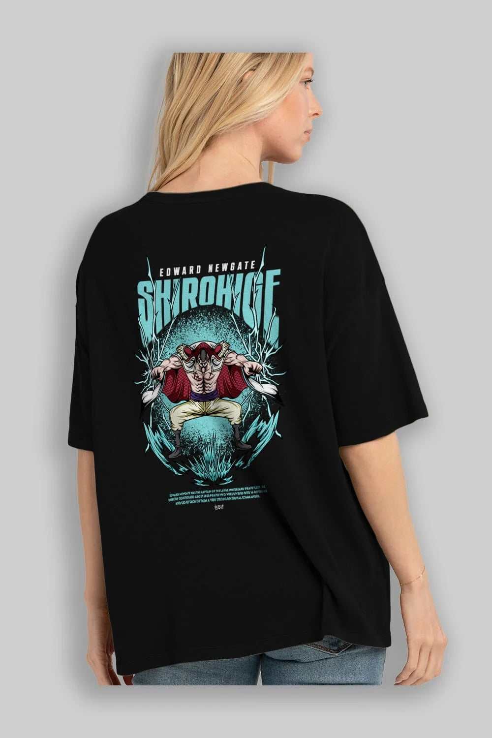 Shirohige Anime Arka Baskılı Oversize t-shirt Erkek Kadın Unisex