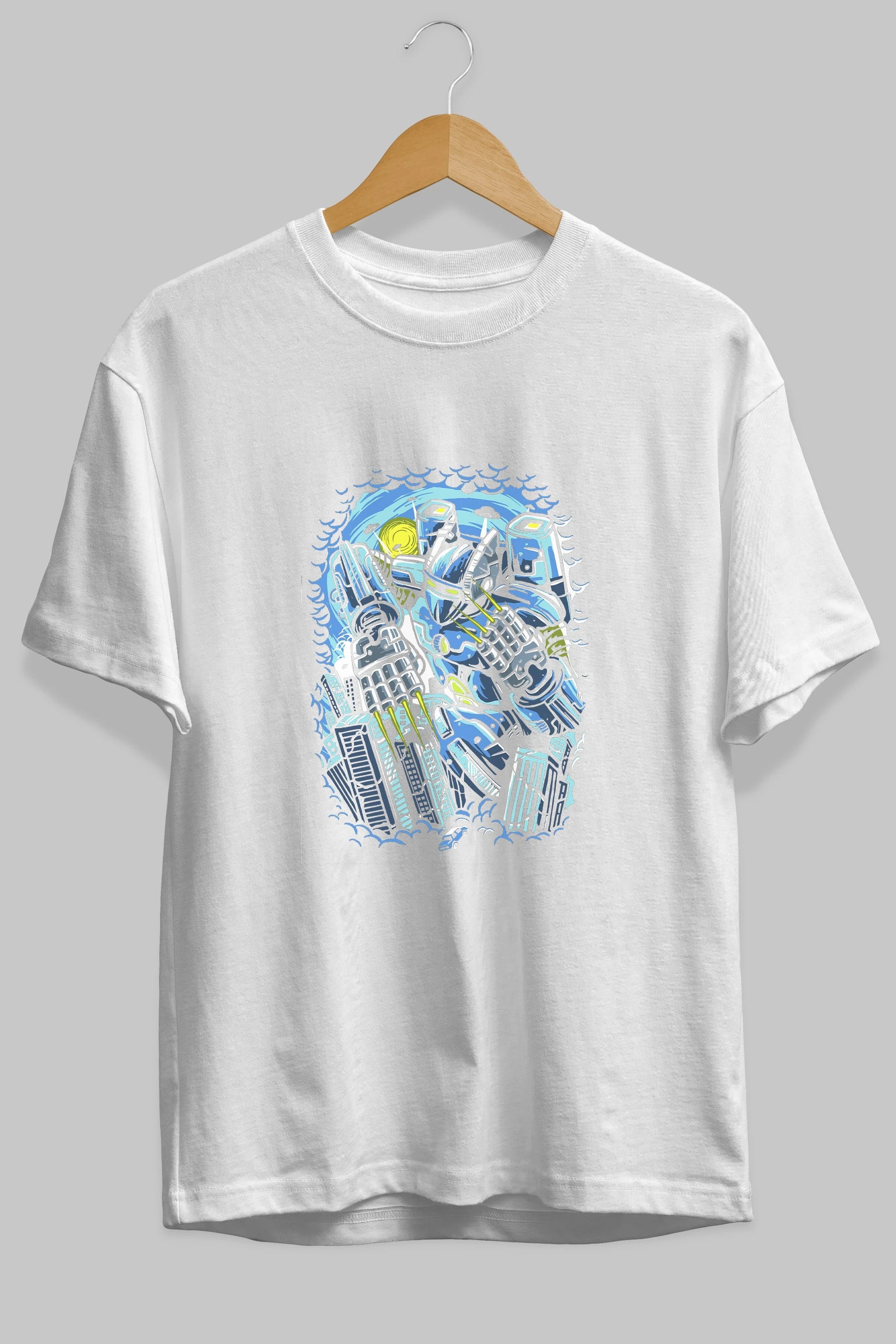 Destroy The City Ön Baskılı Oversize t-shirt Erkek Kadın Unisex %100 Pamuk tişort