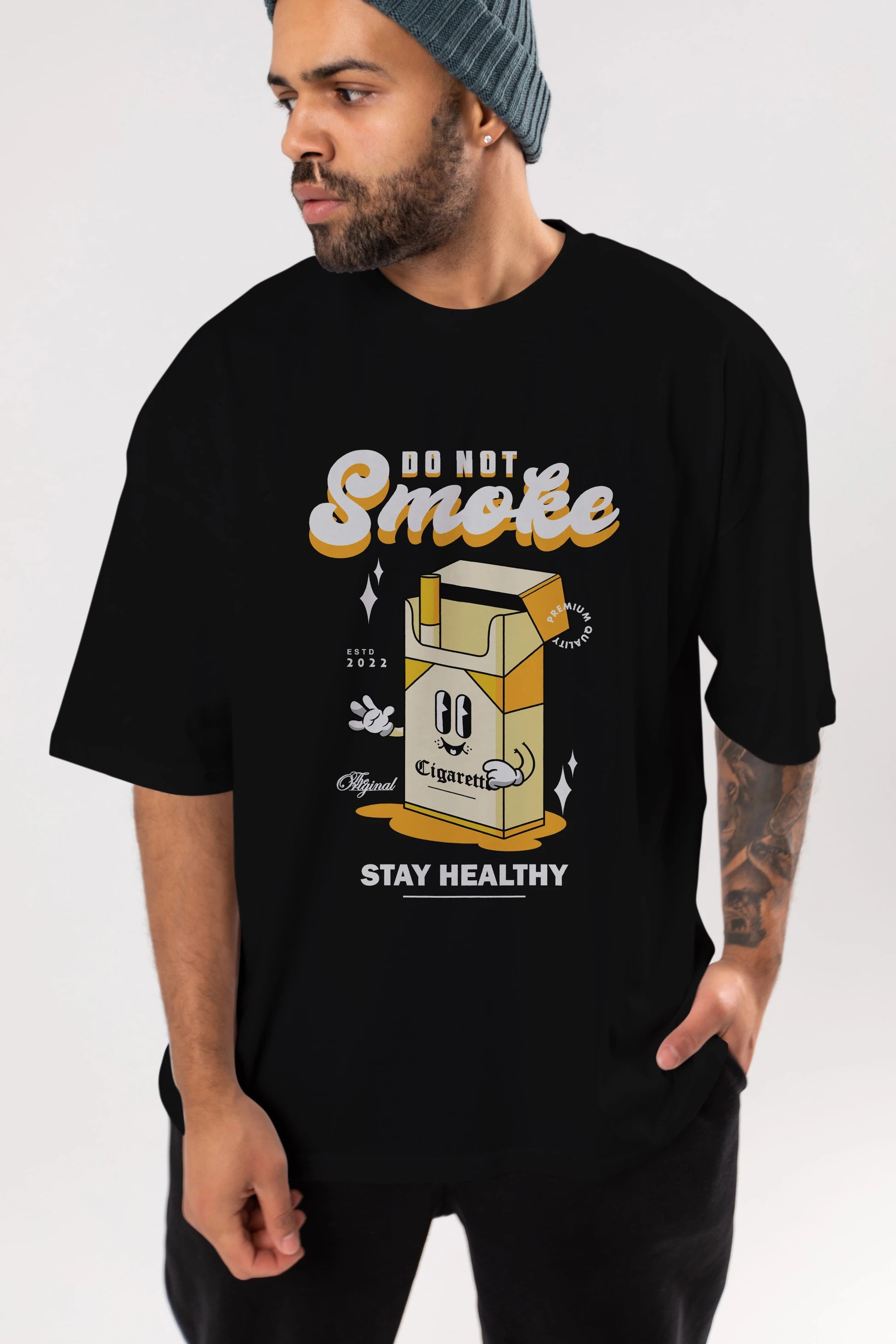 Do Not Smoke Ön Baskılı Oversize t-shirt Erkek Kadın Unisex