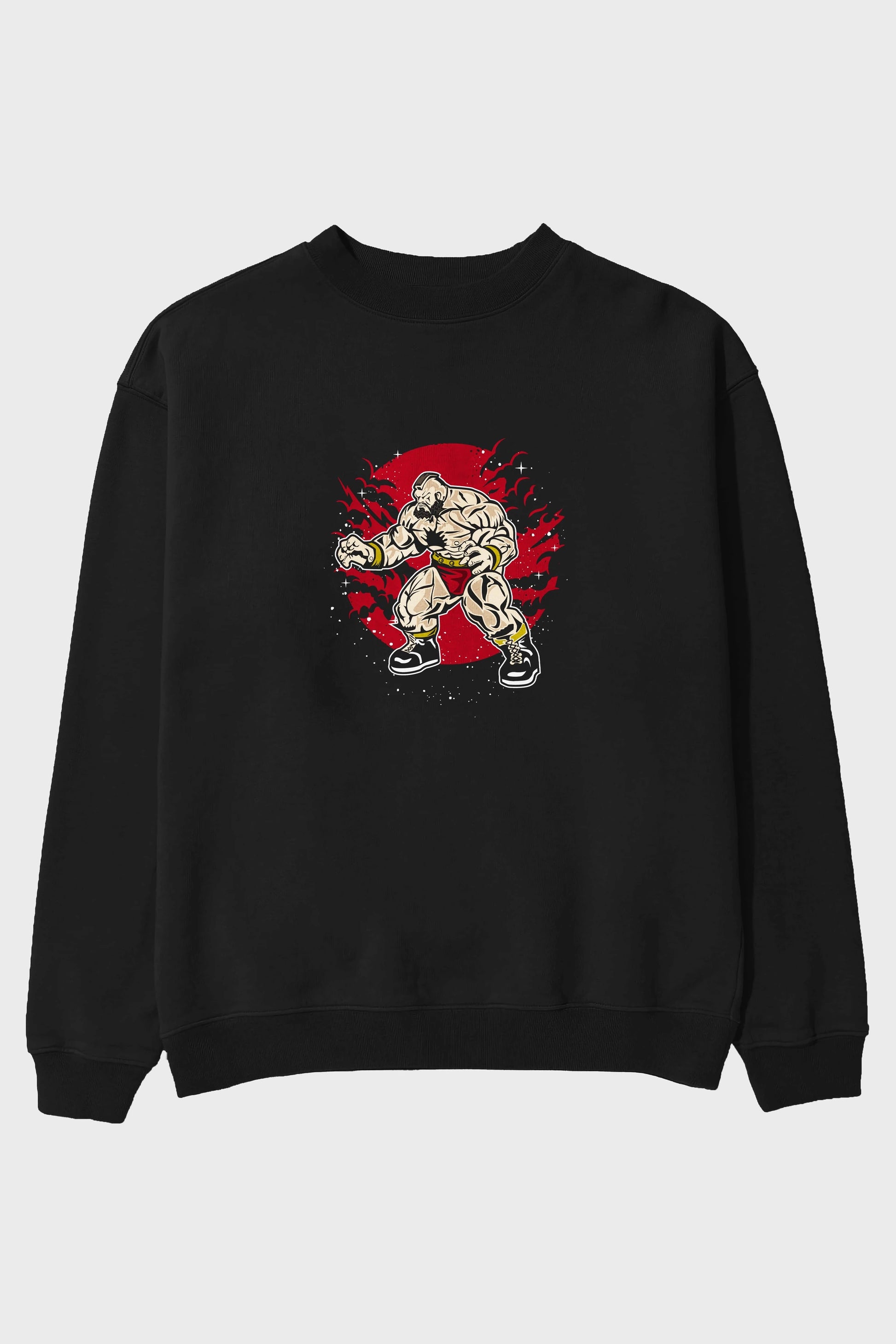 ZANGGIEF Ön Baskılı Oversize Sweatshirt Erkek Kadın Unisex