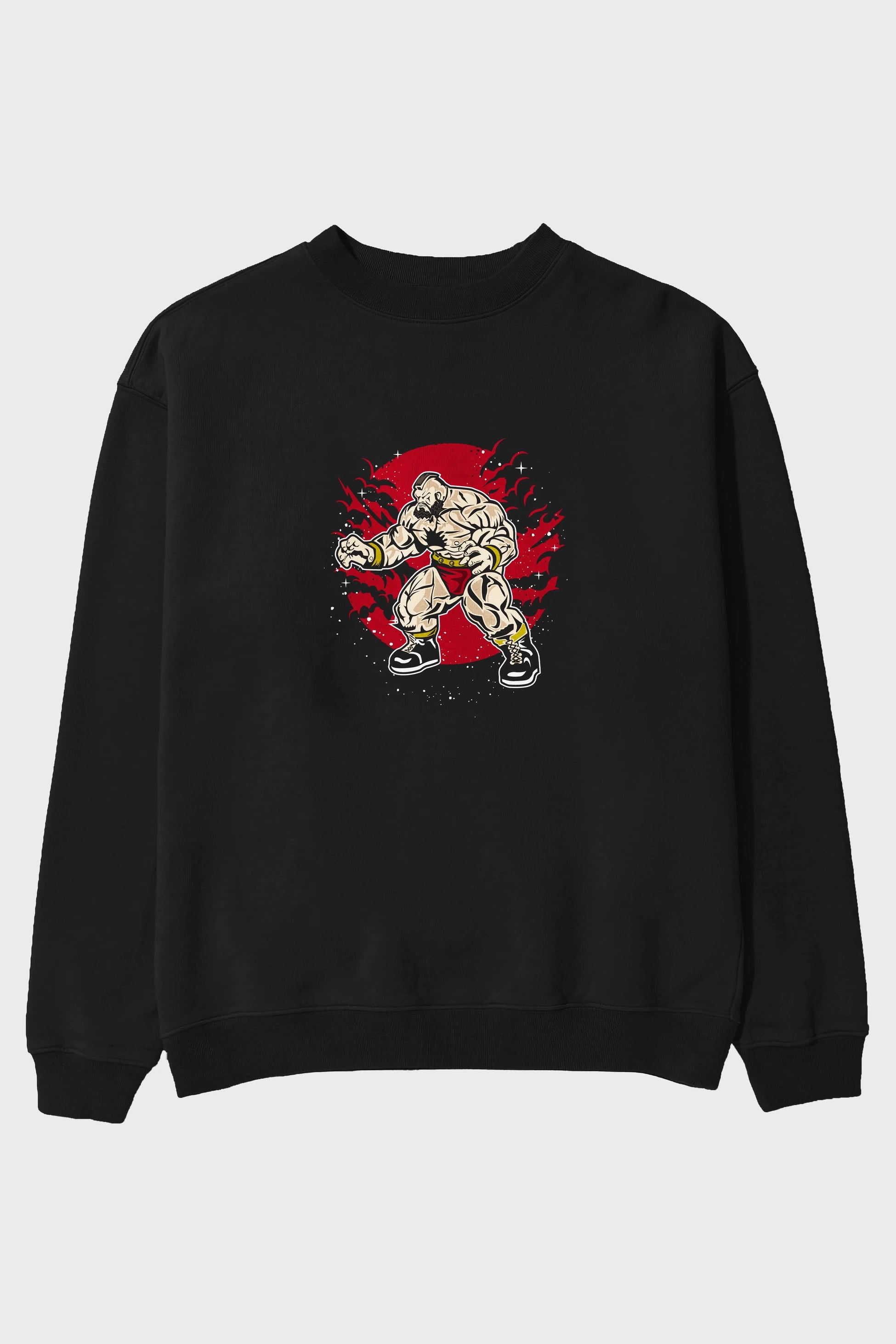 ZANGGIEF Ön Baskılı Oversize Sweatshirt Erkek Kadın Unisex