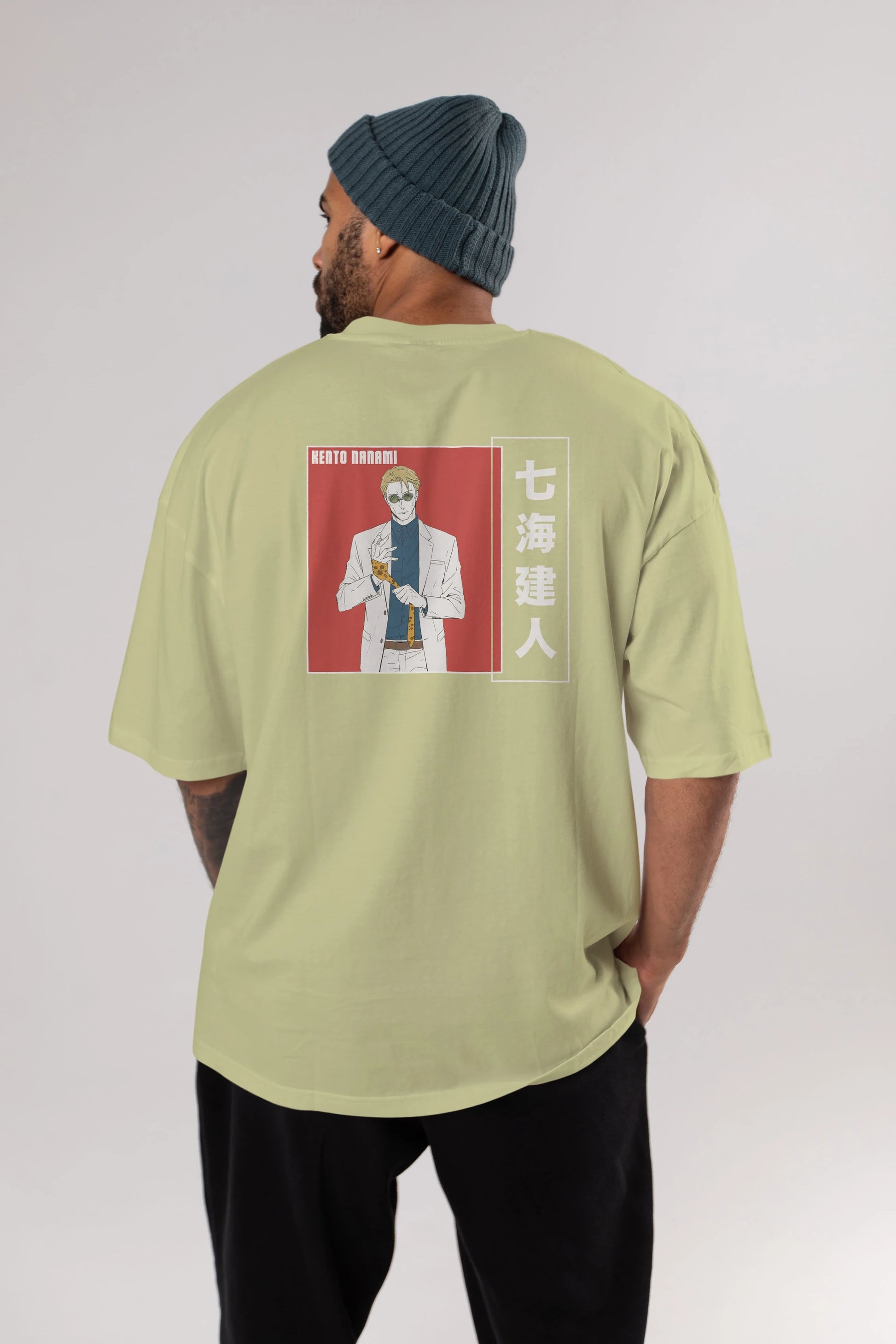 Kento Nanami 1 Anime Arka Baskılı Oversize t-shirt Erkek Kadın Unisex