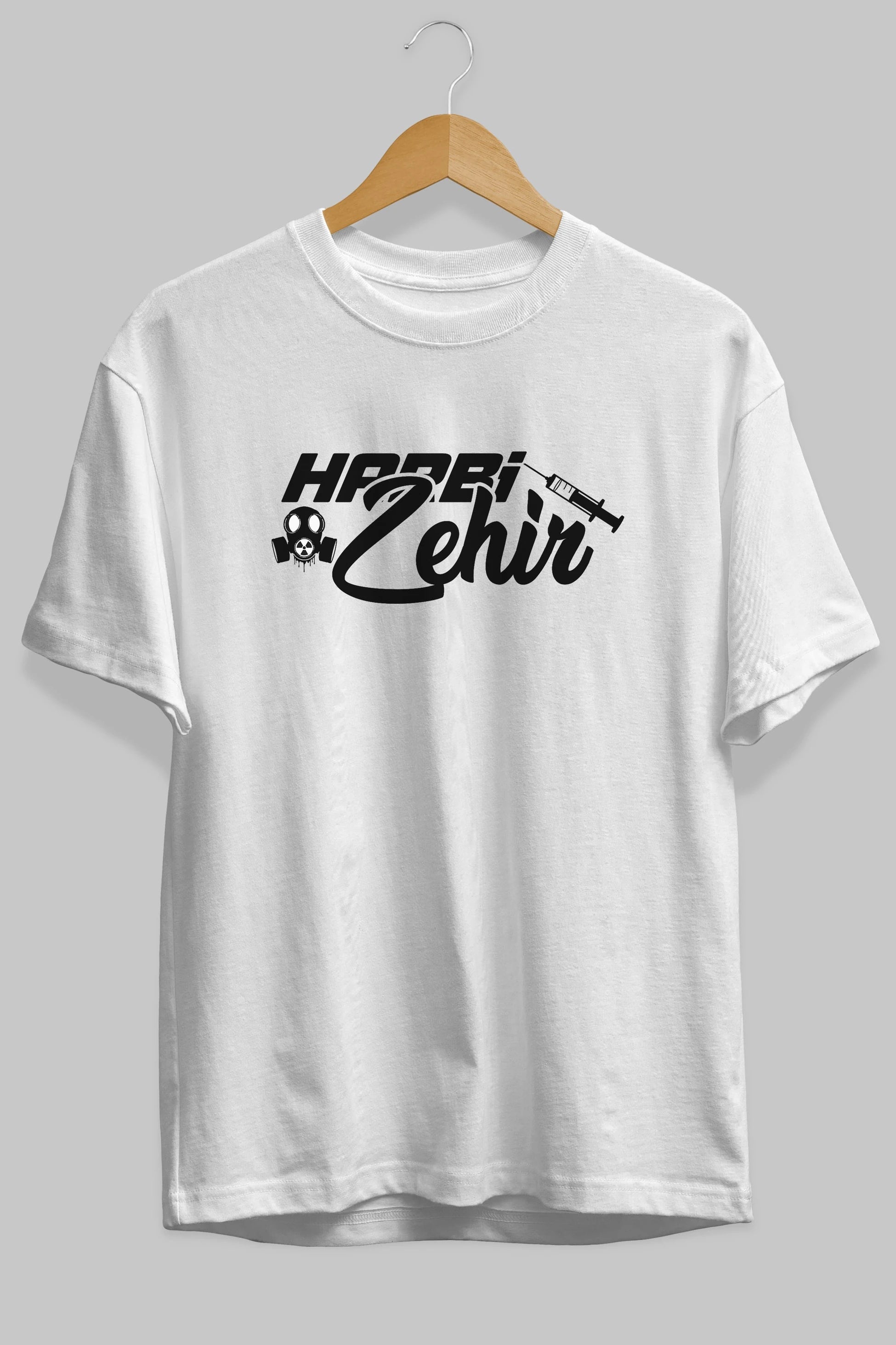 Harbi Zehir Ön Baskılı Oversize t-shirt %100 pamuk Erkek Kadın Unisex