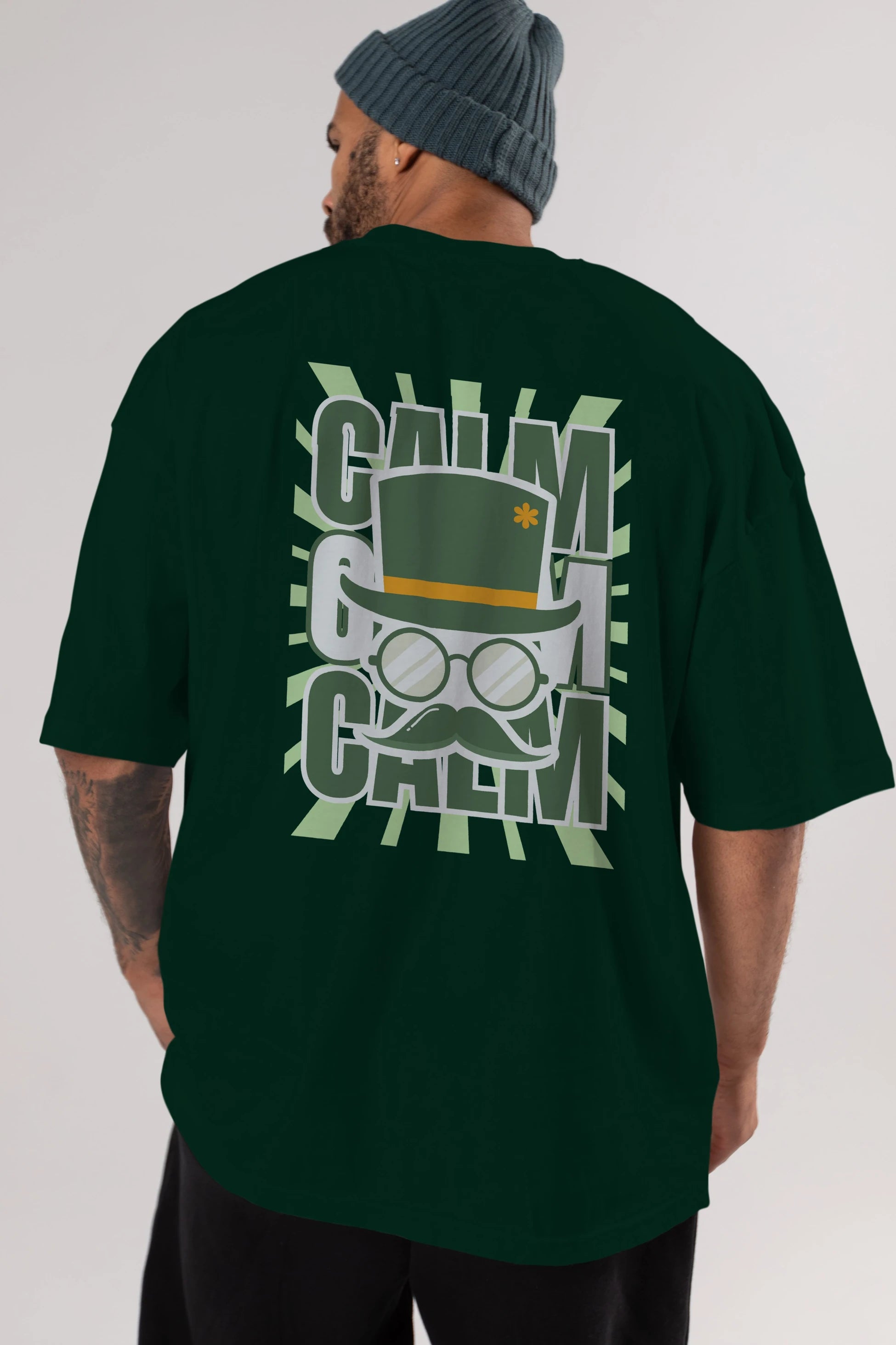 Calm Yazılı Arka Baskılı Oversize t-shirt Erkek Kadın Unisex