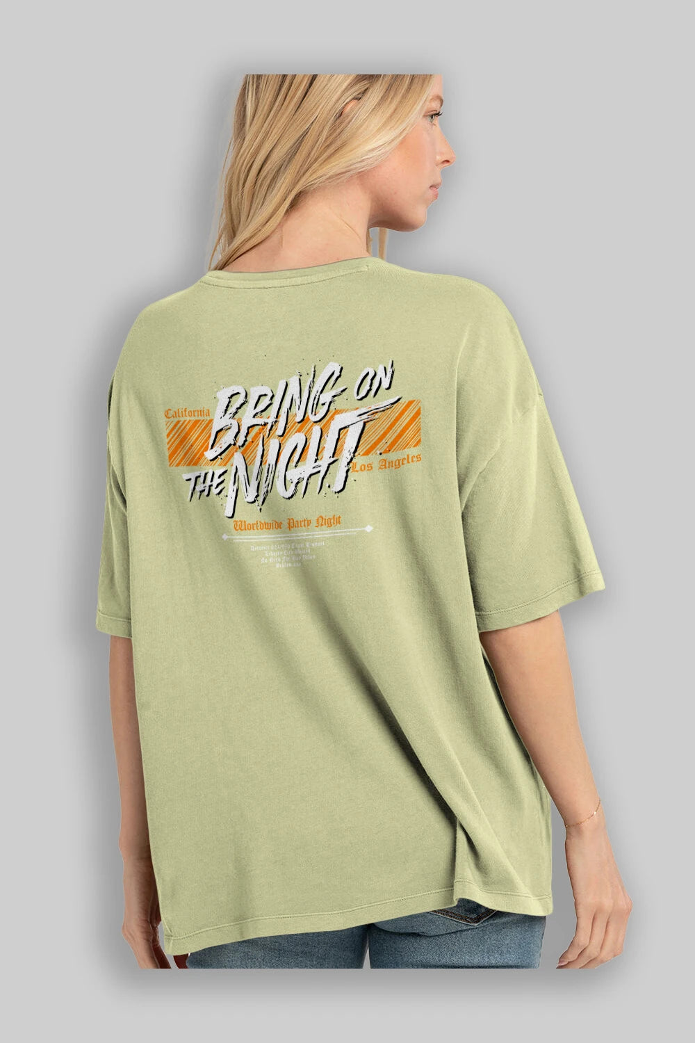 Bring on The Night Arka Baskılı Oversize t-shirt Erkek Kadın Unisex