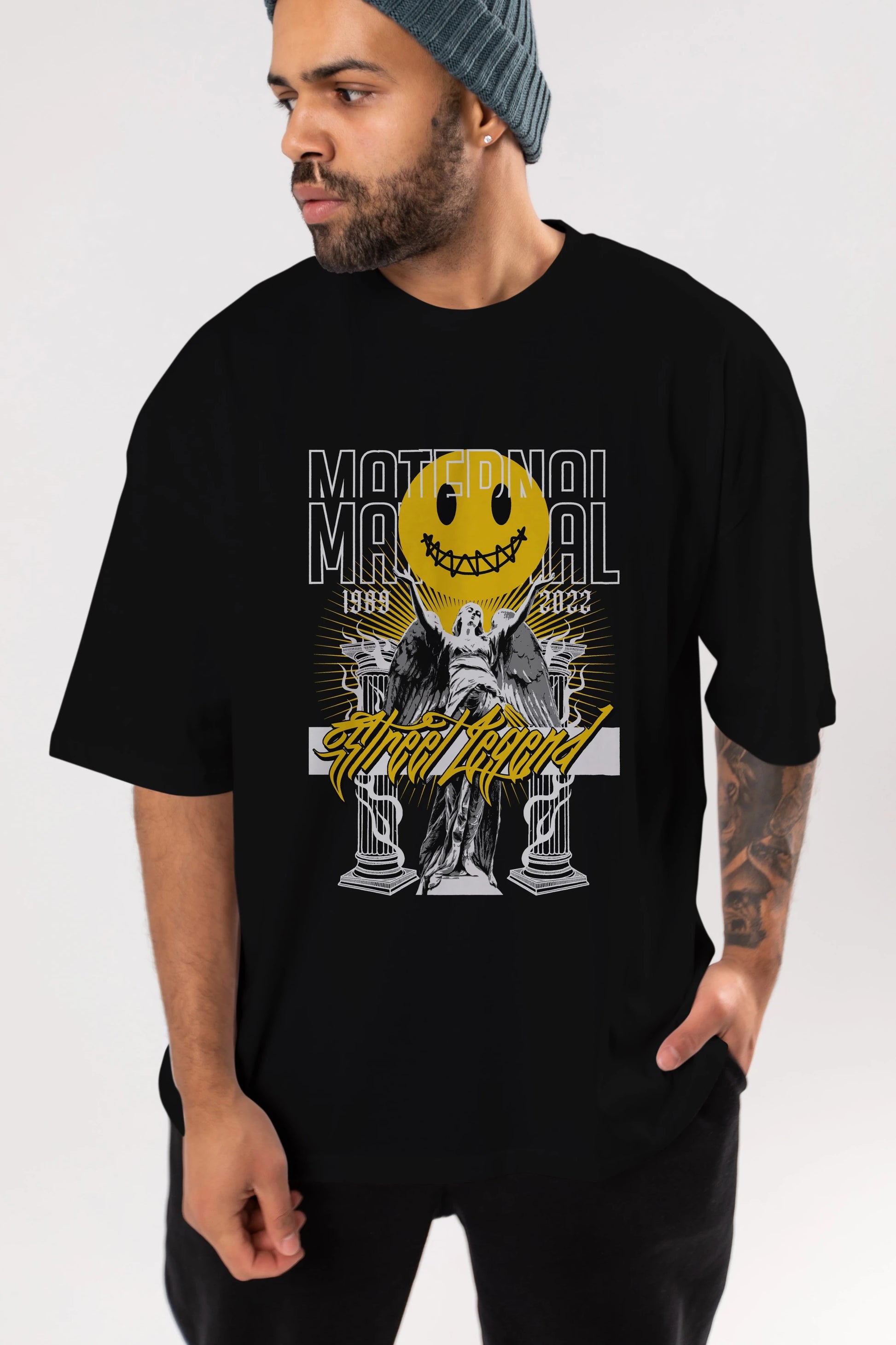 Maternal Street Legend Ön Baskılı Oversize t-shirt Erkek Kadın Unisex