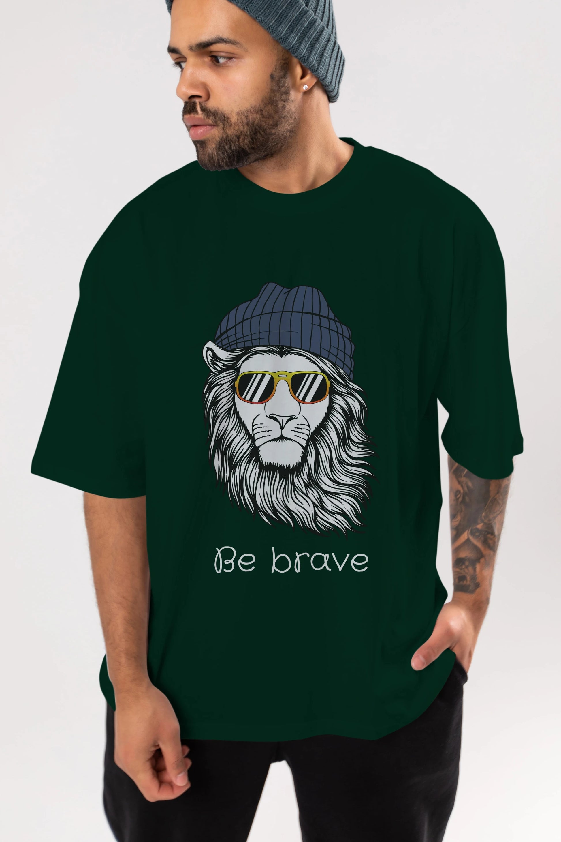 Be Brave Ön Baskılı Oversize t-shirt Erkek Kadın Unisex