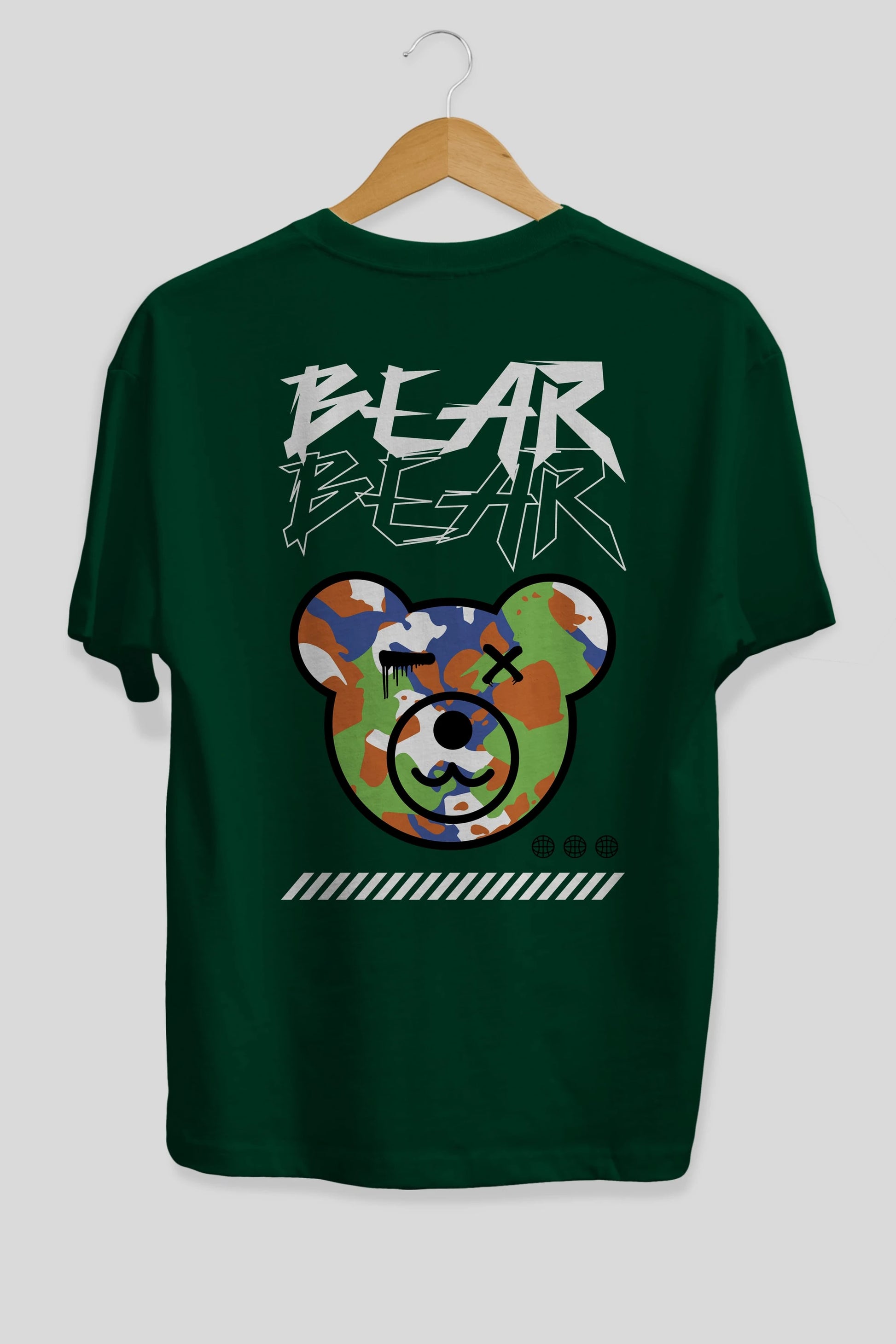 Bear Bear Arka Baskılı Oversize t-shirt Erkek Kadın Unisex
