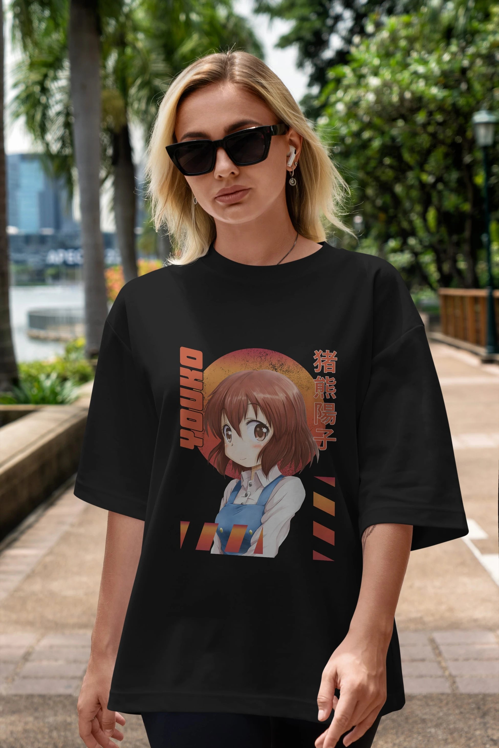 Youko Inokuma 5 Anime Ön Baskılı Oversize t-shirt %100 pamuk Erkek Kadın Unisex