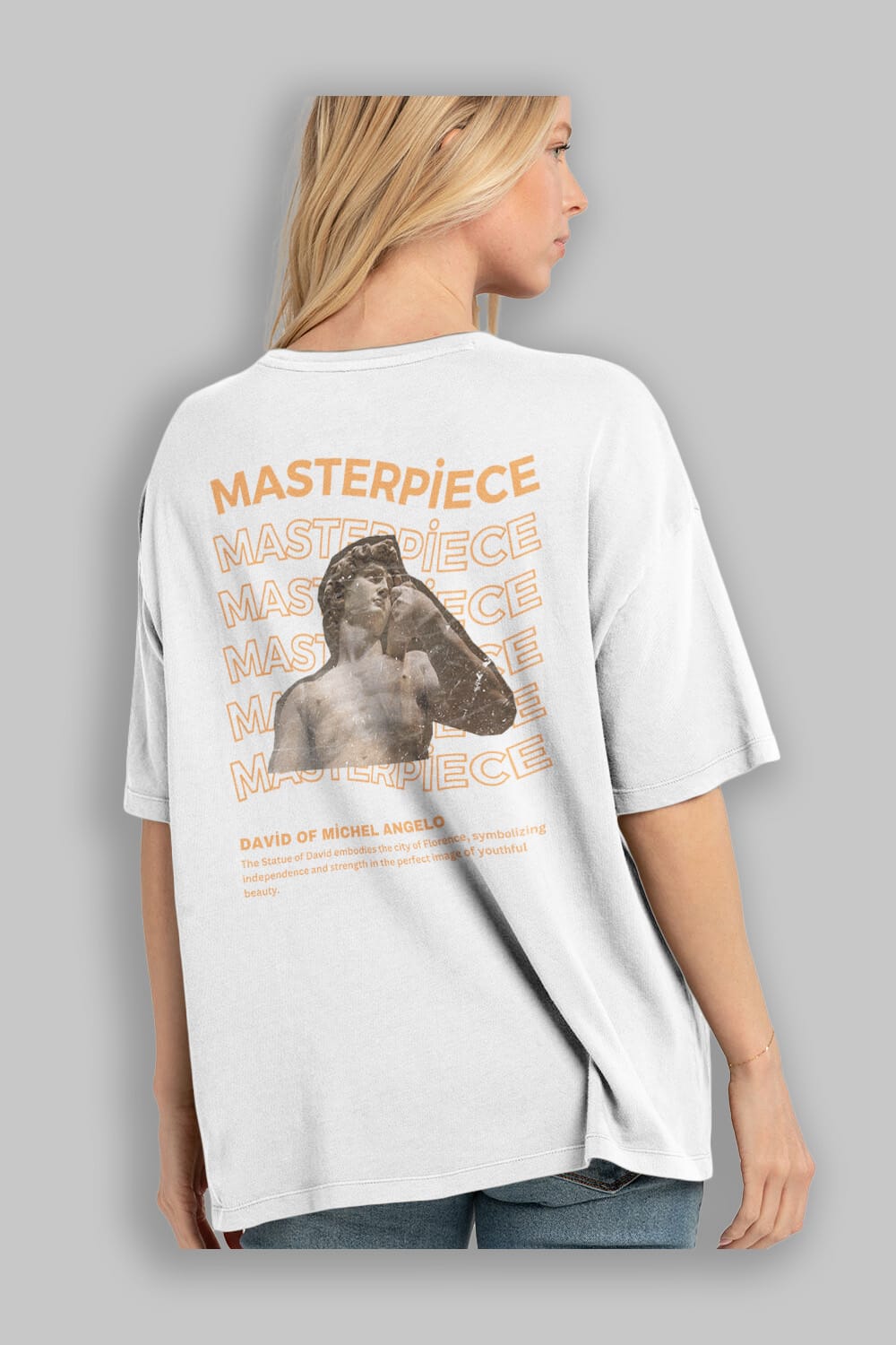 Masterpiece Yazılı Arka Baskılı Oversize t-shirt Erkek Kadın Unisex