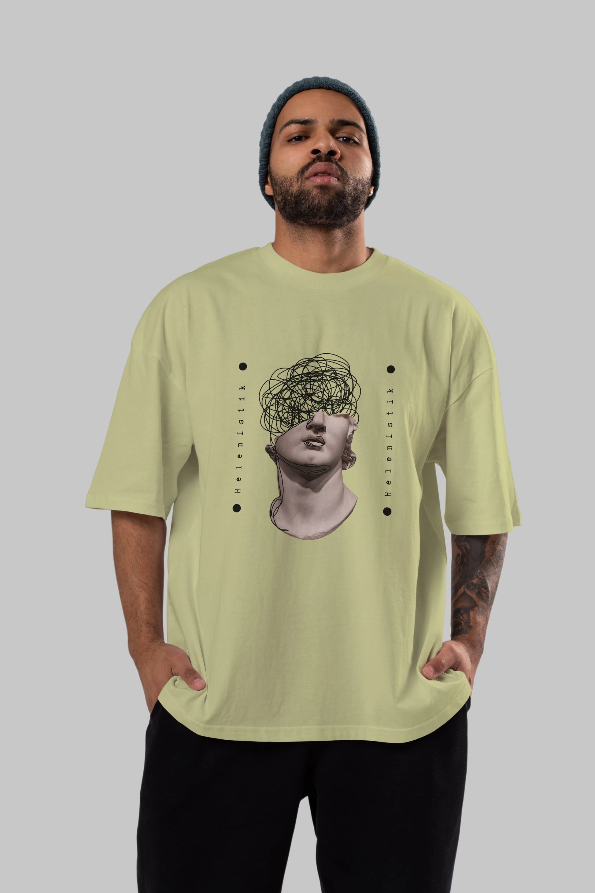 Heykel 2 Ön Baskılı Oversize t-shirt Erkek Kadın Unisex