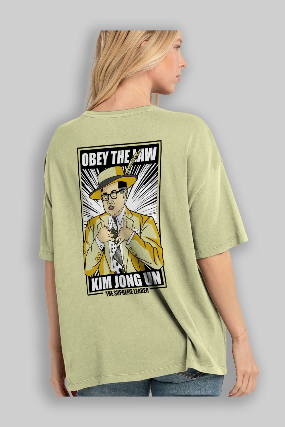 The Mask Jong Un Arka Baskılı Oversize t-shirt Erkek Kadın Unisex %100 Pamuk tişort