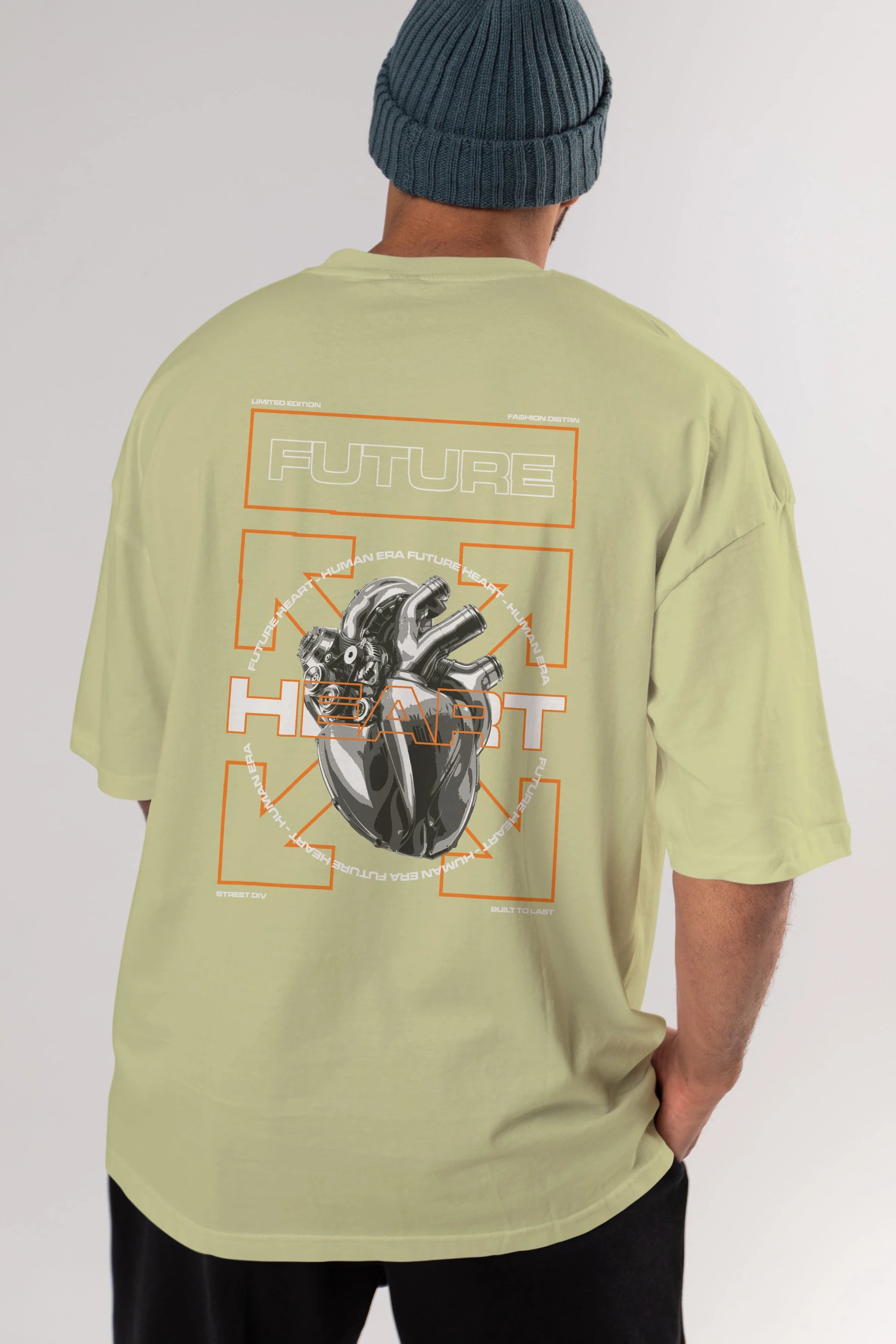 Future Heart Arka Baskılı Oversize t-shirt Erkek Kadın Unisex