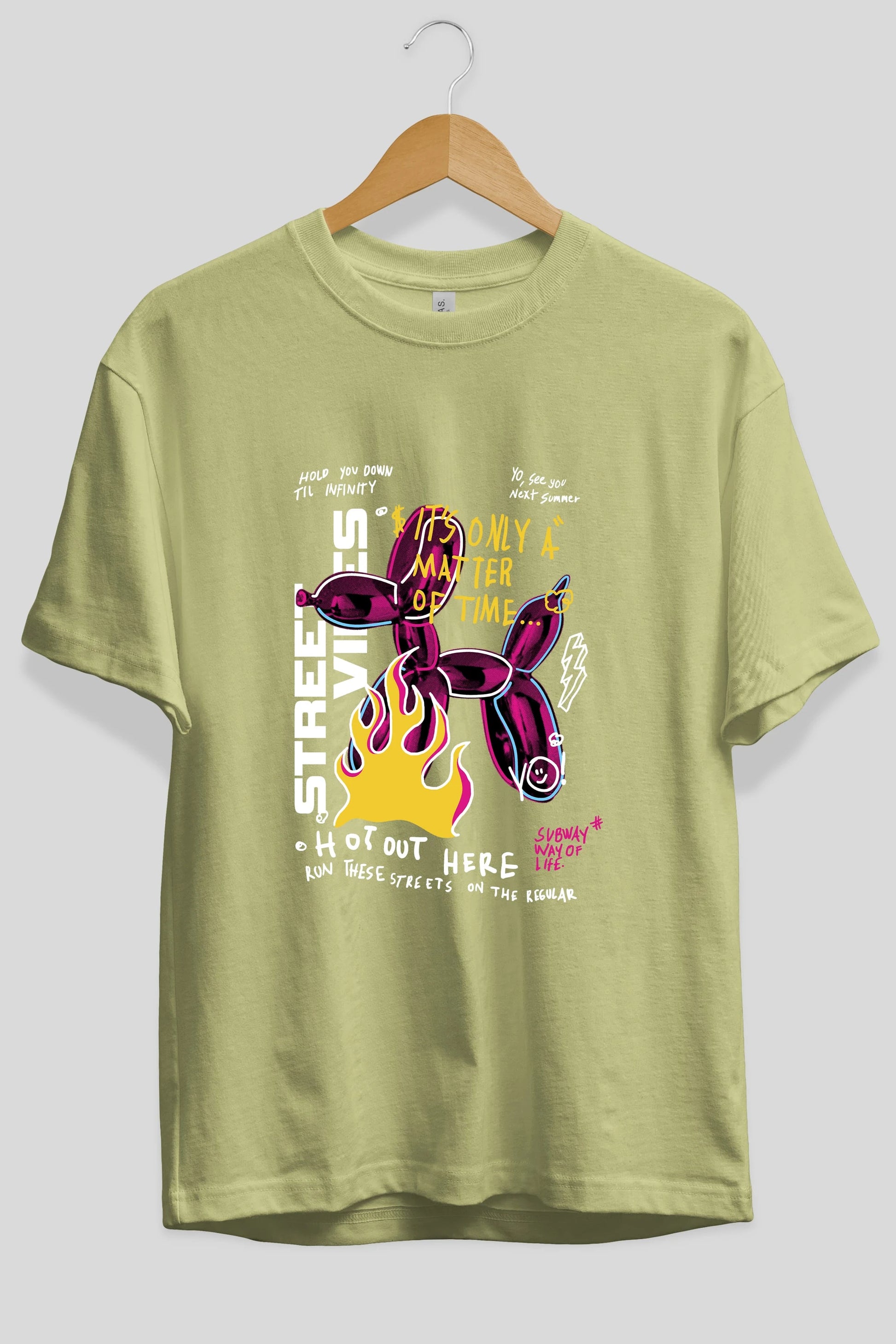 Street Vibes Ön Baskılı Oversize t-shirt Erkek Kadın Unisex