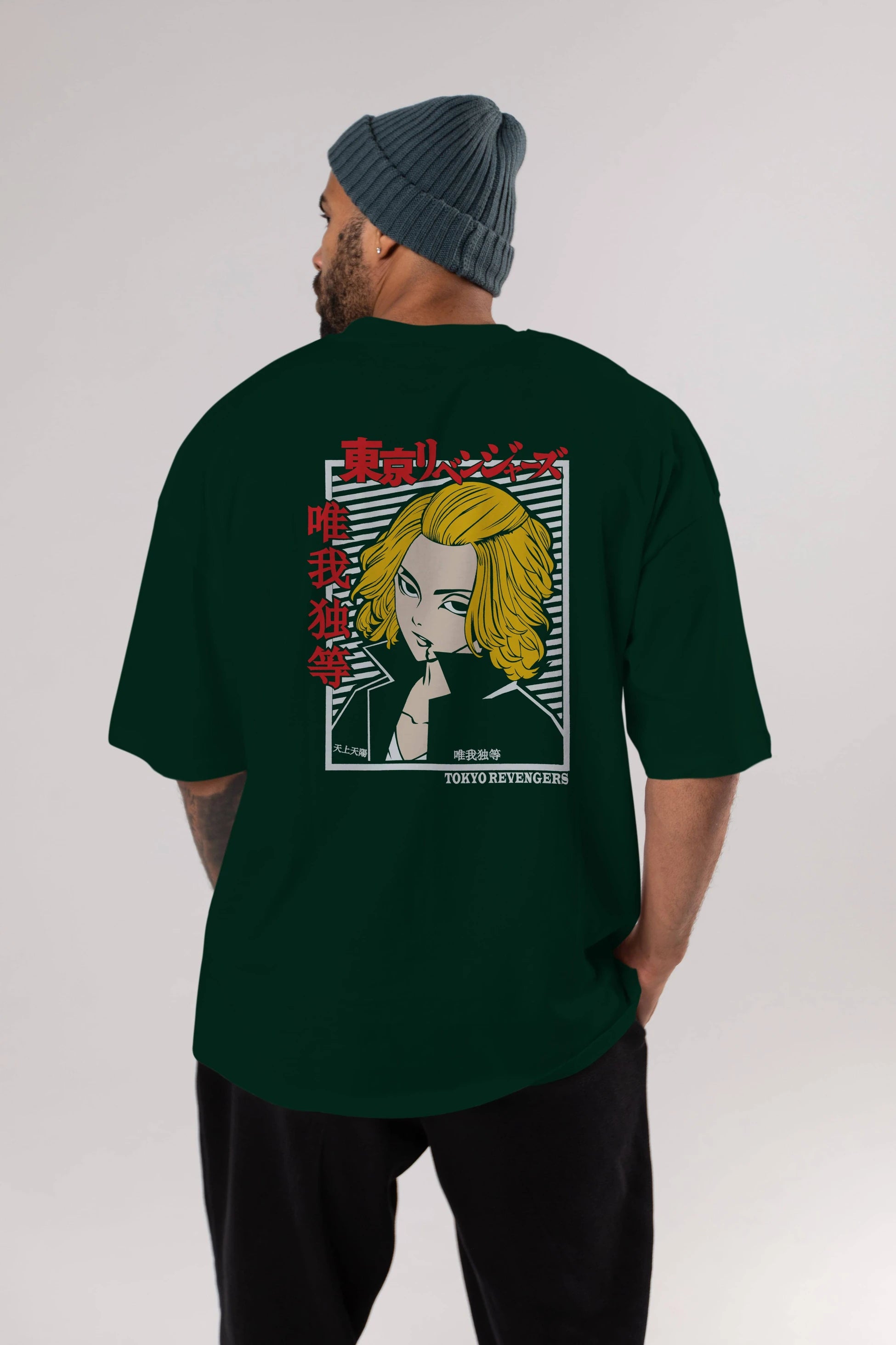 TokyoRev. M Anime Arka Baskılı Oversize t-shirt Erkek Kadın Unisex