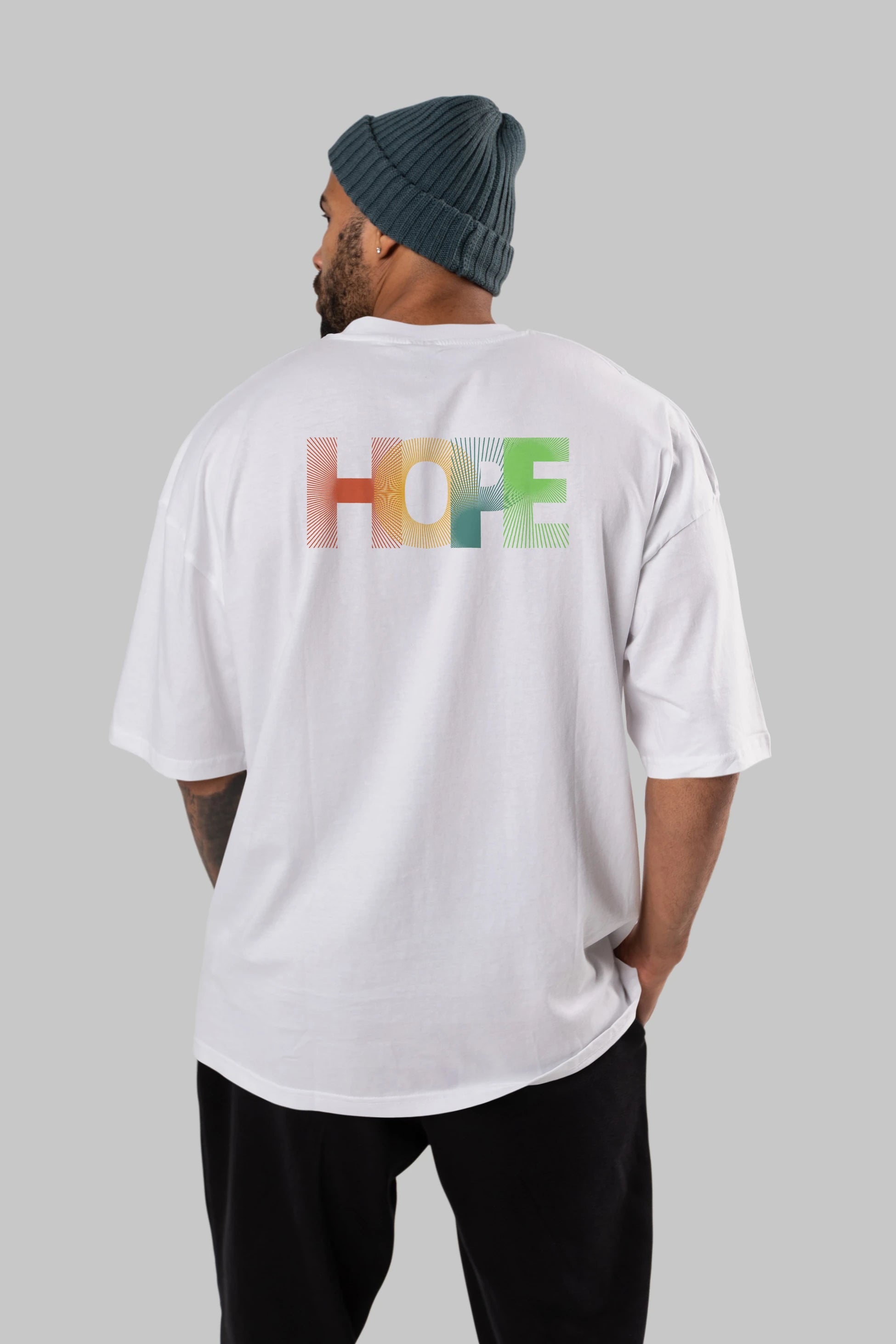 Hope Arka Baskılı Oversize t-shirt Erkek Kadın Unisex