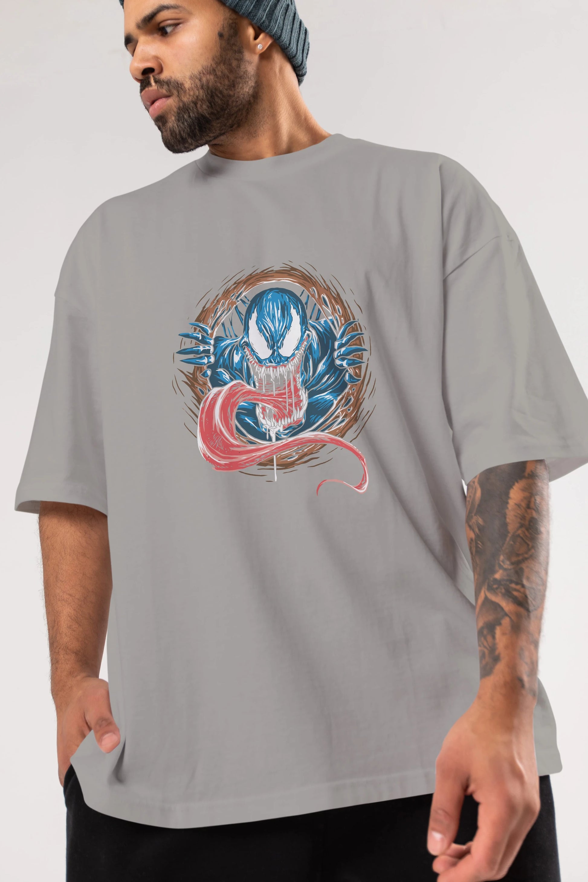 Venom (7) Ön Baskılı Oversize t-shirt Erkek Kadın Unisex %100 Pamuk Bisiklet Yaka tişort