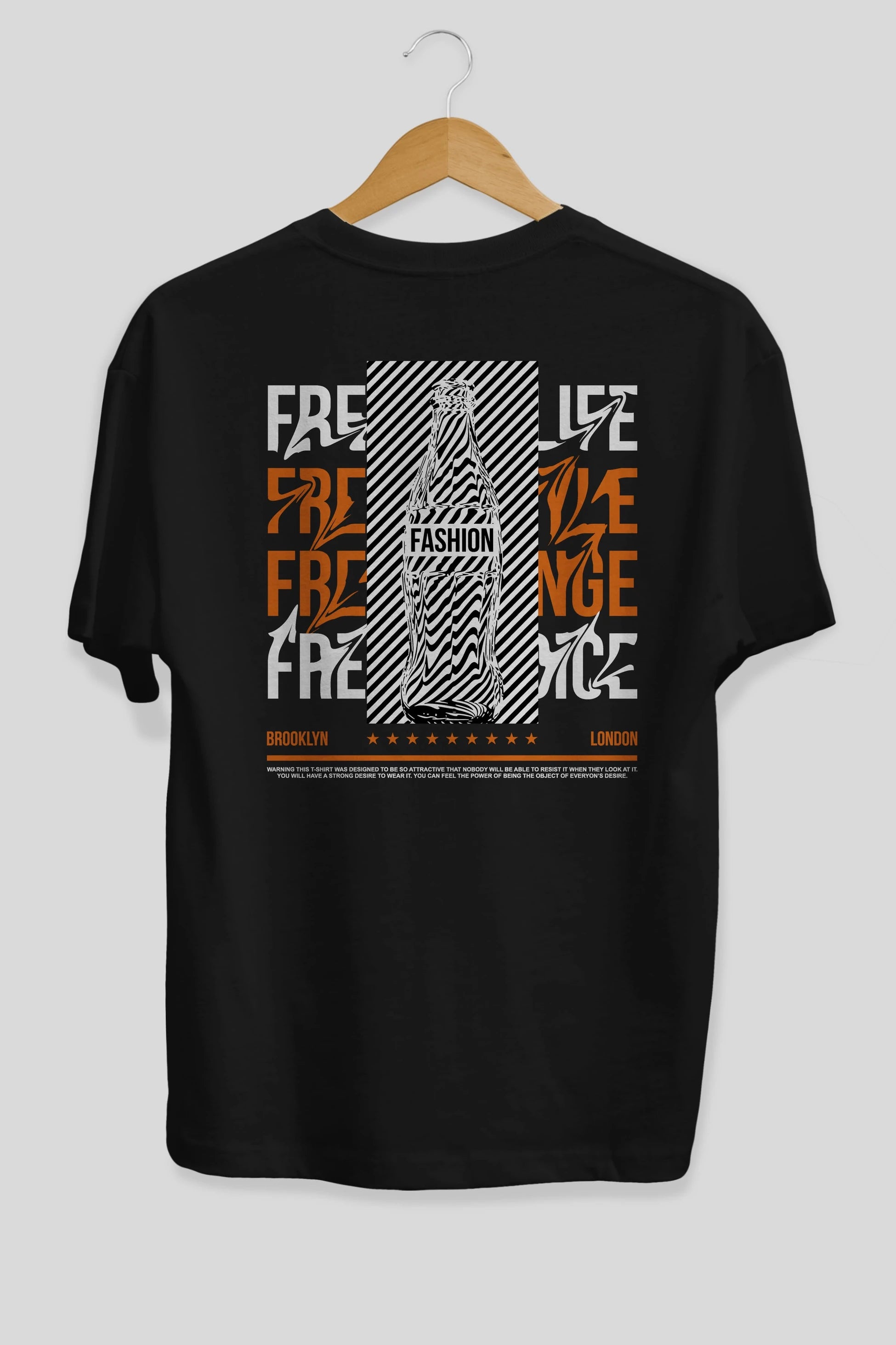 Freedom Life Arka Baskılı Oversize t-shirt Erkek Kadın Unisex