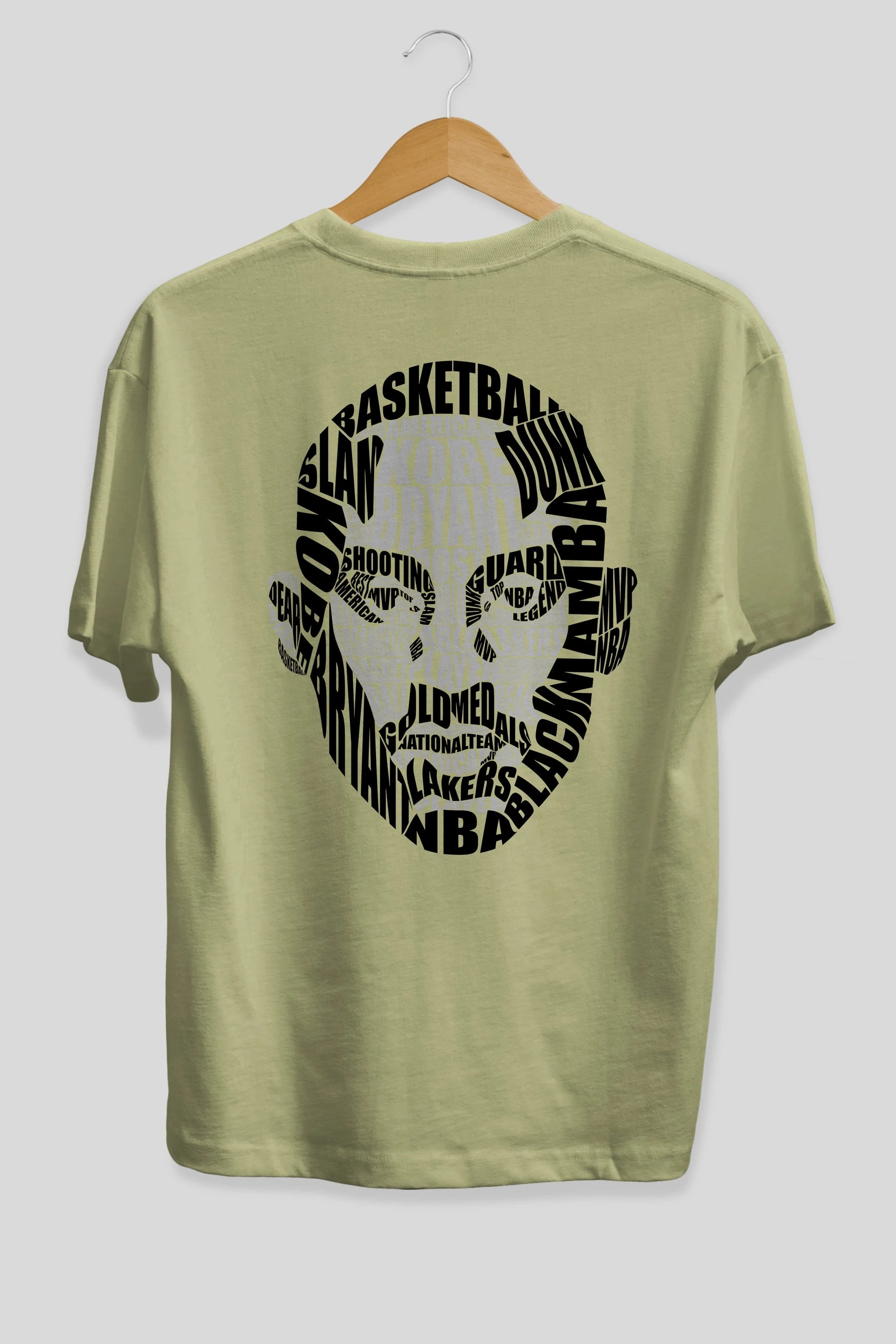 Kobe Bryan Calligram Arka Baskılı Oversize t-shirt %100 pamuk Erkek Kadın Unisex
