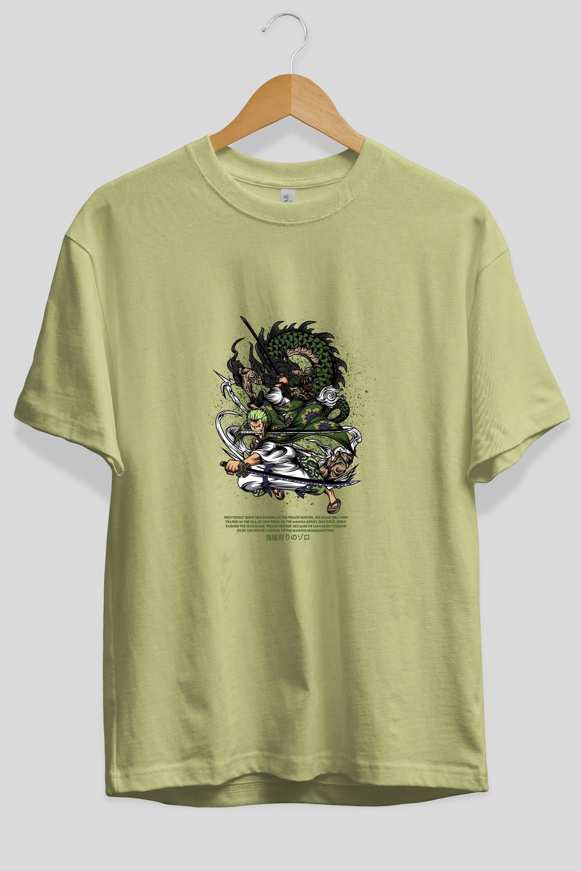 Zoro Anime Ön Baskılı Oversize t-shirt %100 pamuk Erkek Kadın Unisex
