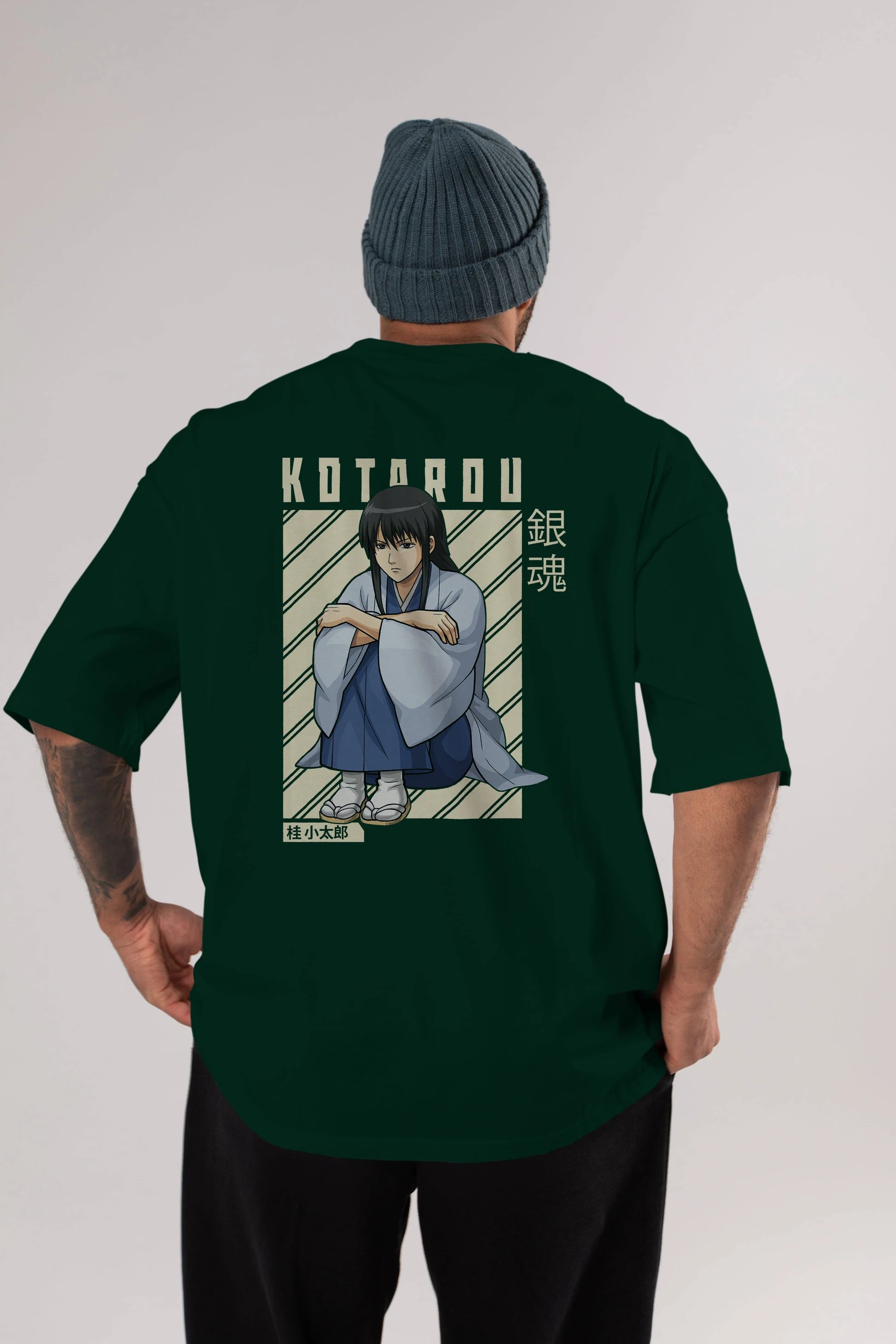 Kotarou Katsura GINTAMA Anime Arka Baskılı Oversize t-shirt Erkek Kadın Unisex