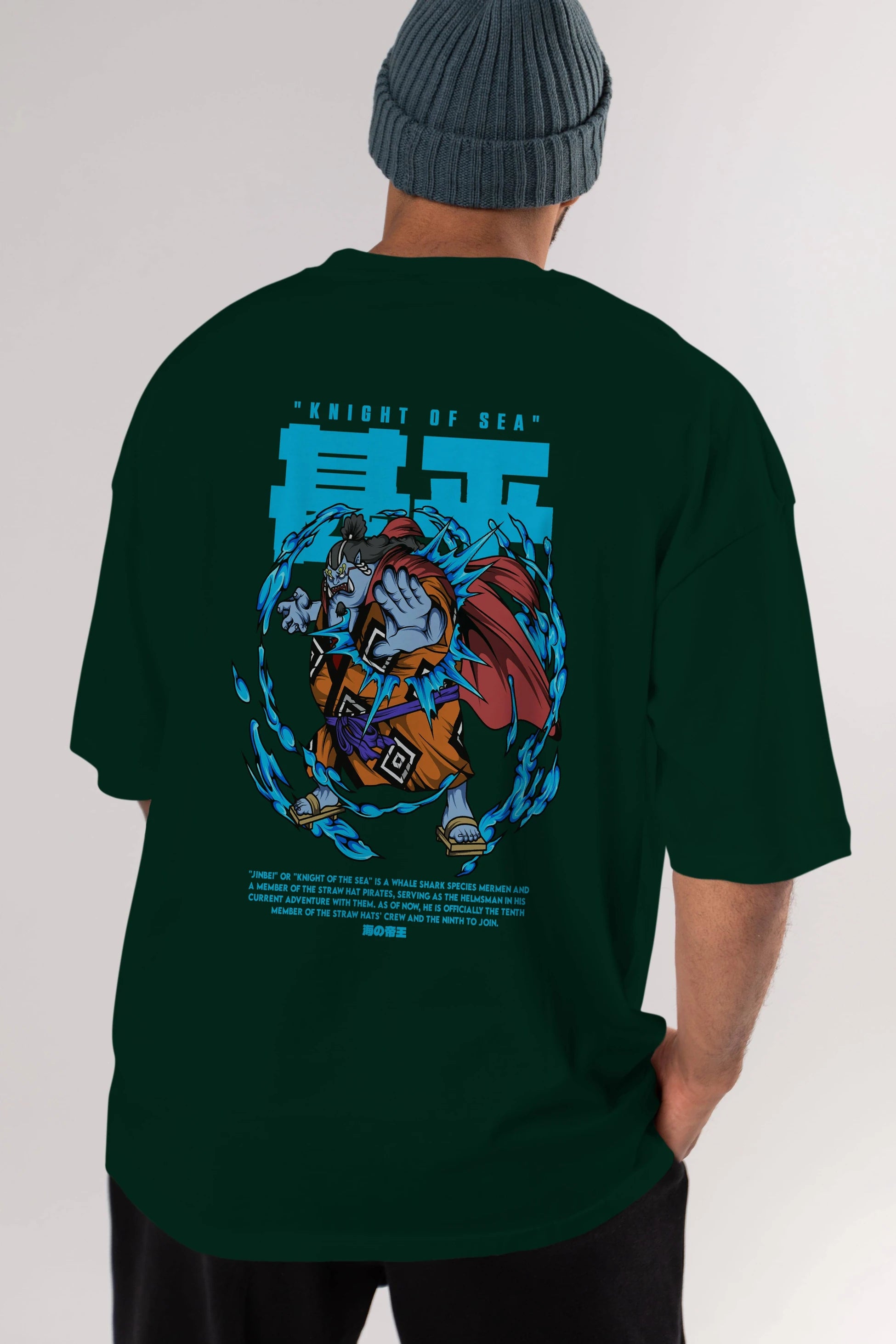 Jinbei Anime Arka Baskılı Oversize t-shirt Erkek Kadın Unisex