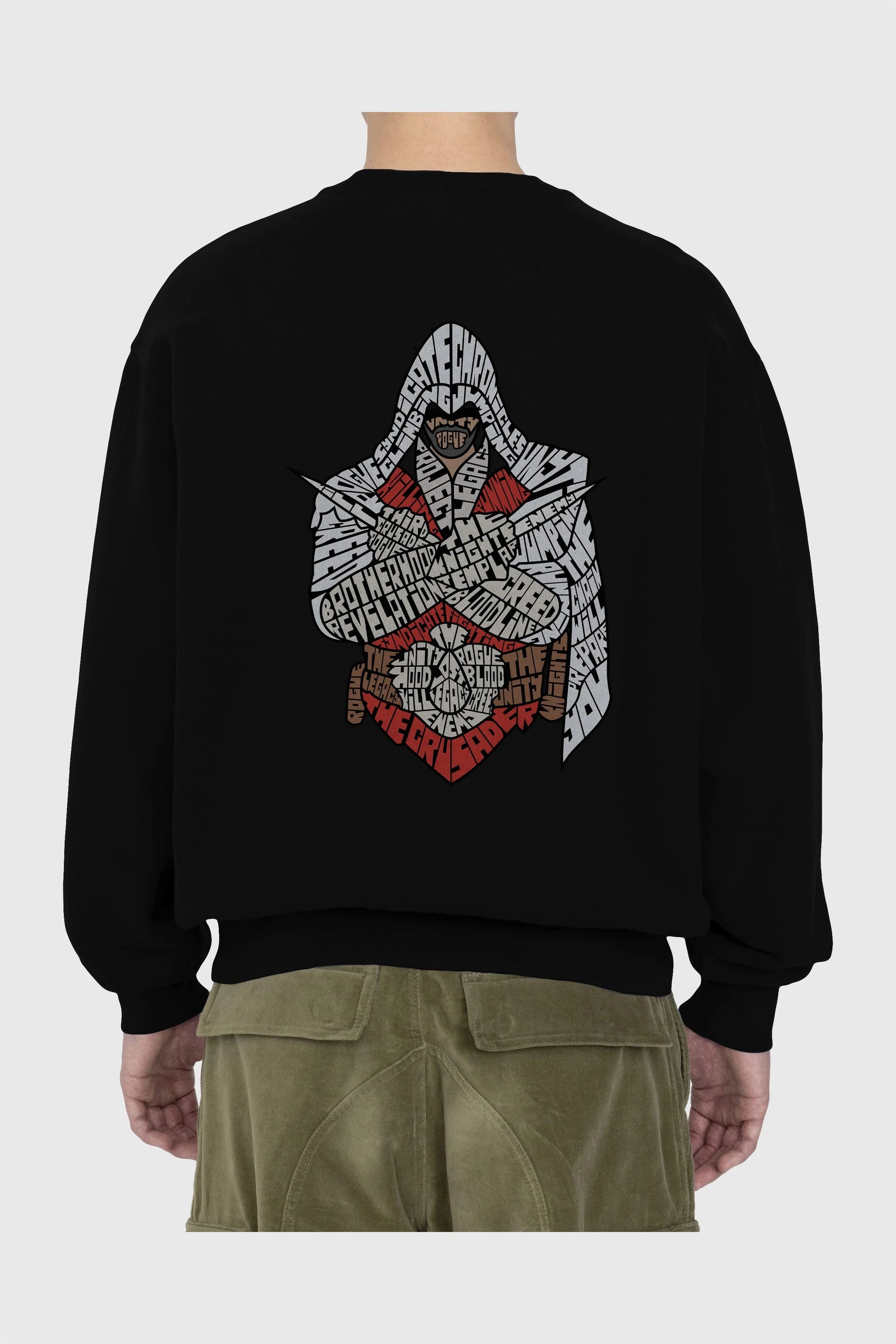 Assassins Arka Baskılı Oversize Sweatshirt Erkek Kadın Unisex