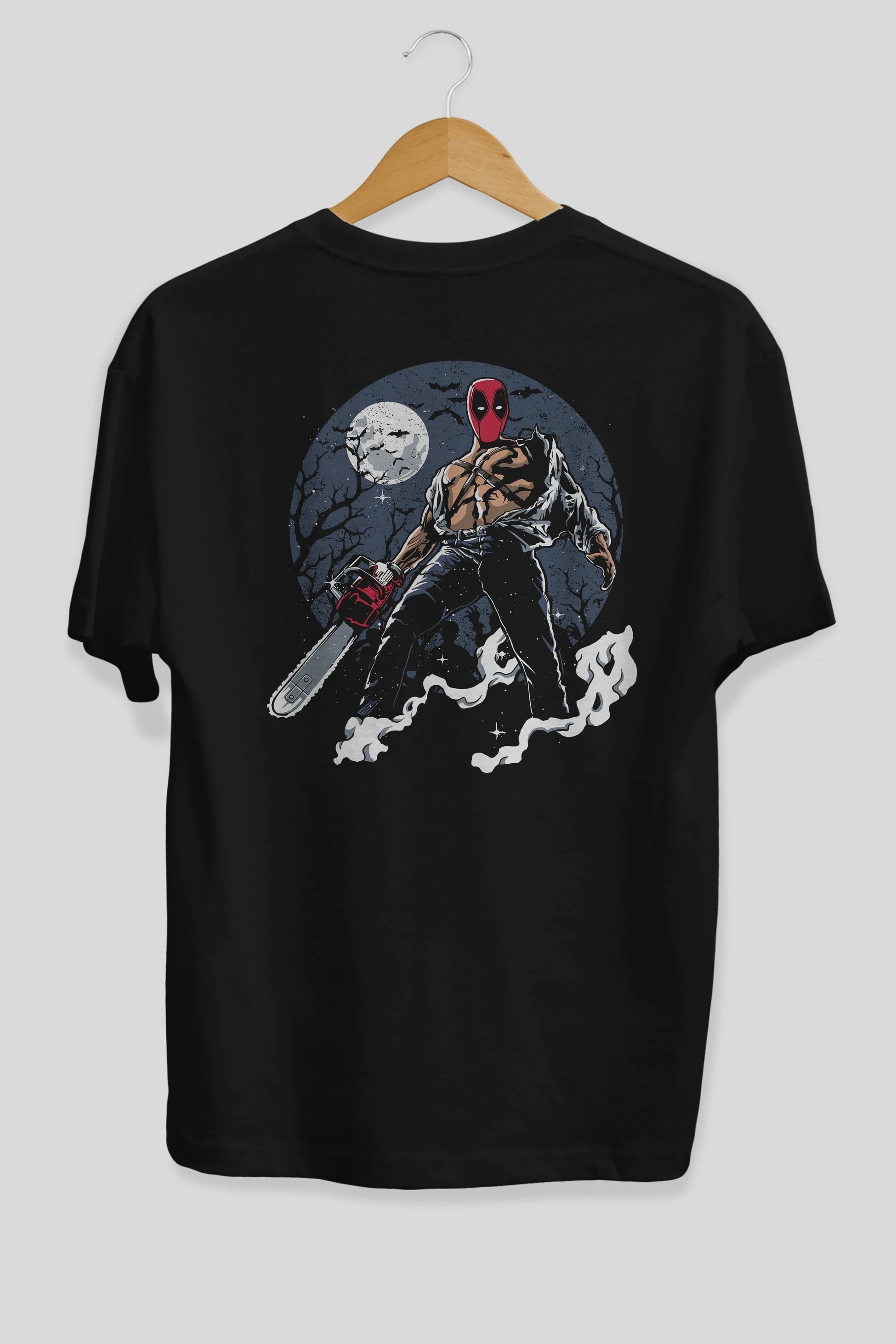 Evil Deadpool Arka Baskılı Oversize t-shirt Erkek Kadın Unisex %100 Pamuk