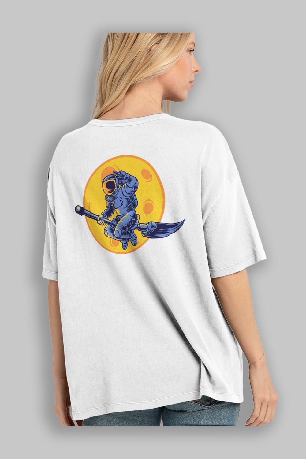 Space Witch Arka Baskılı Oversize t-shirt Erkek Kadın Unisex