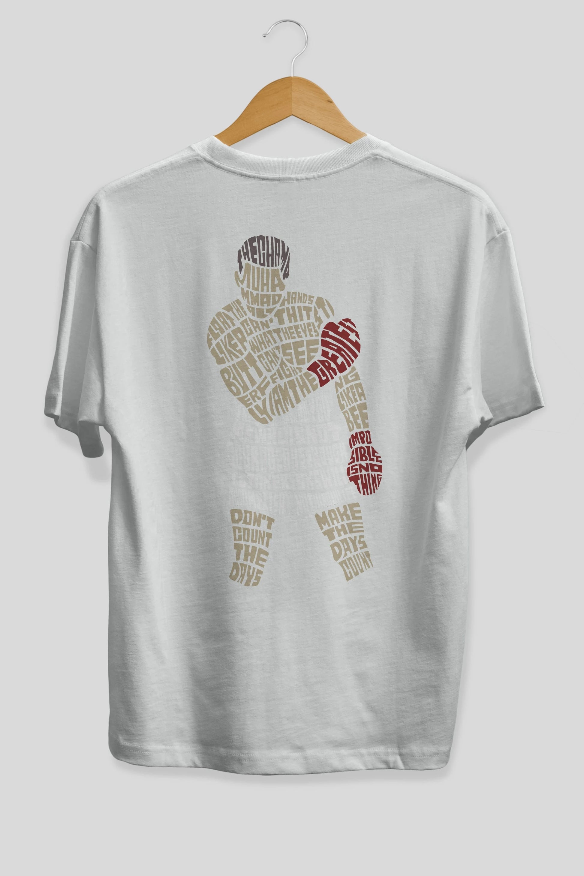 The Champ Muhammad Ali Arka Baskılı Oversize t-shirt %100 pamuk Erkek Kadın Unisex