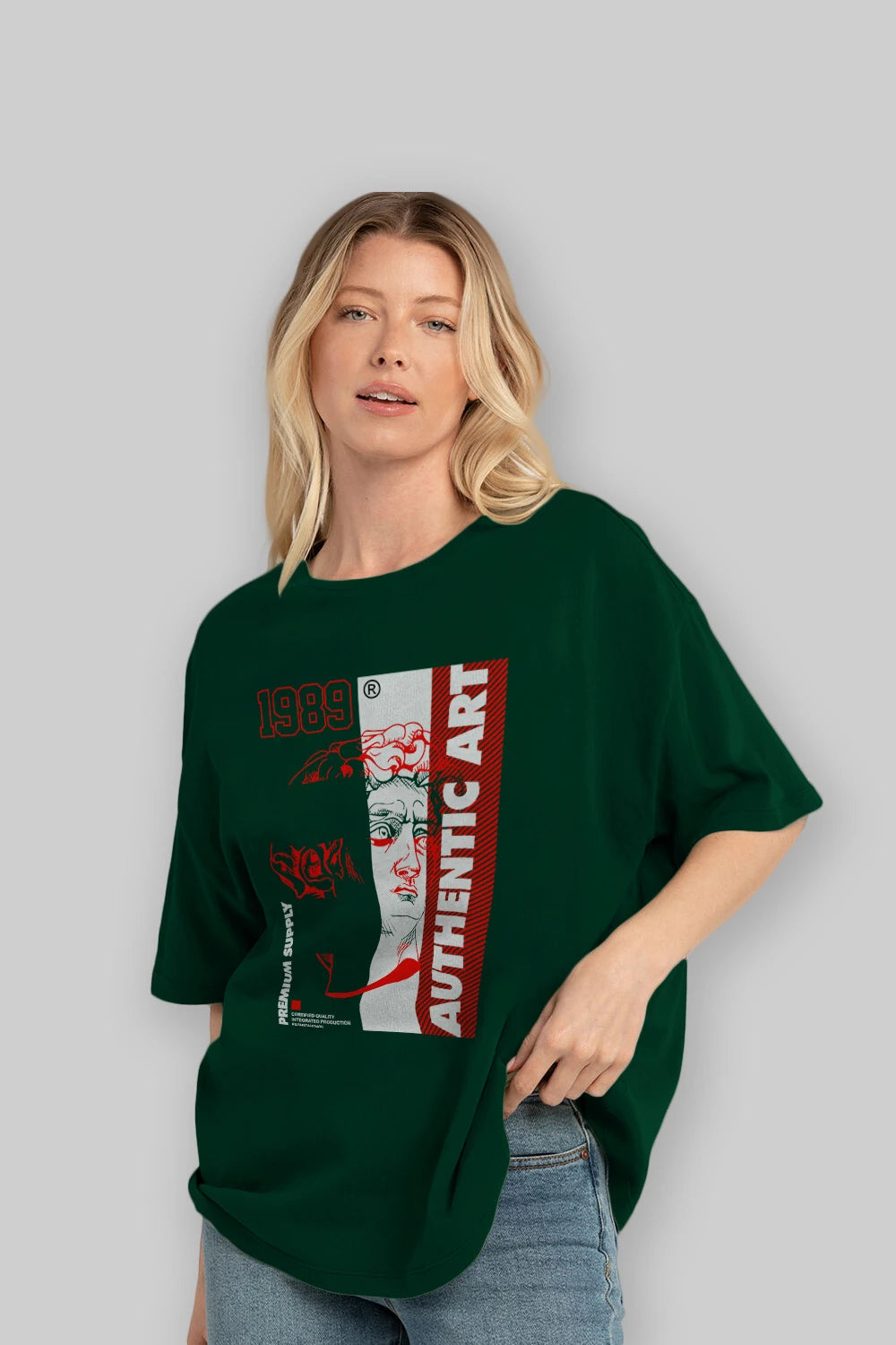 Authentic Art Ön Baskılı Oversize t-shirt Erkek Kadın Unisex