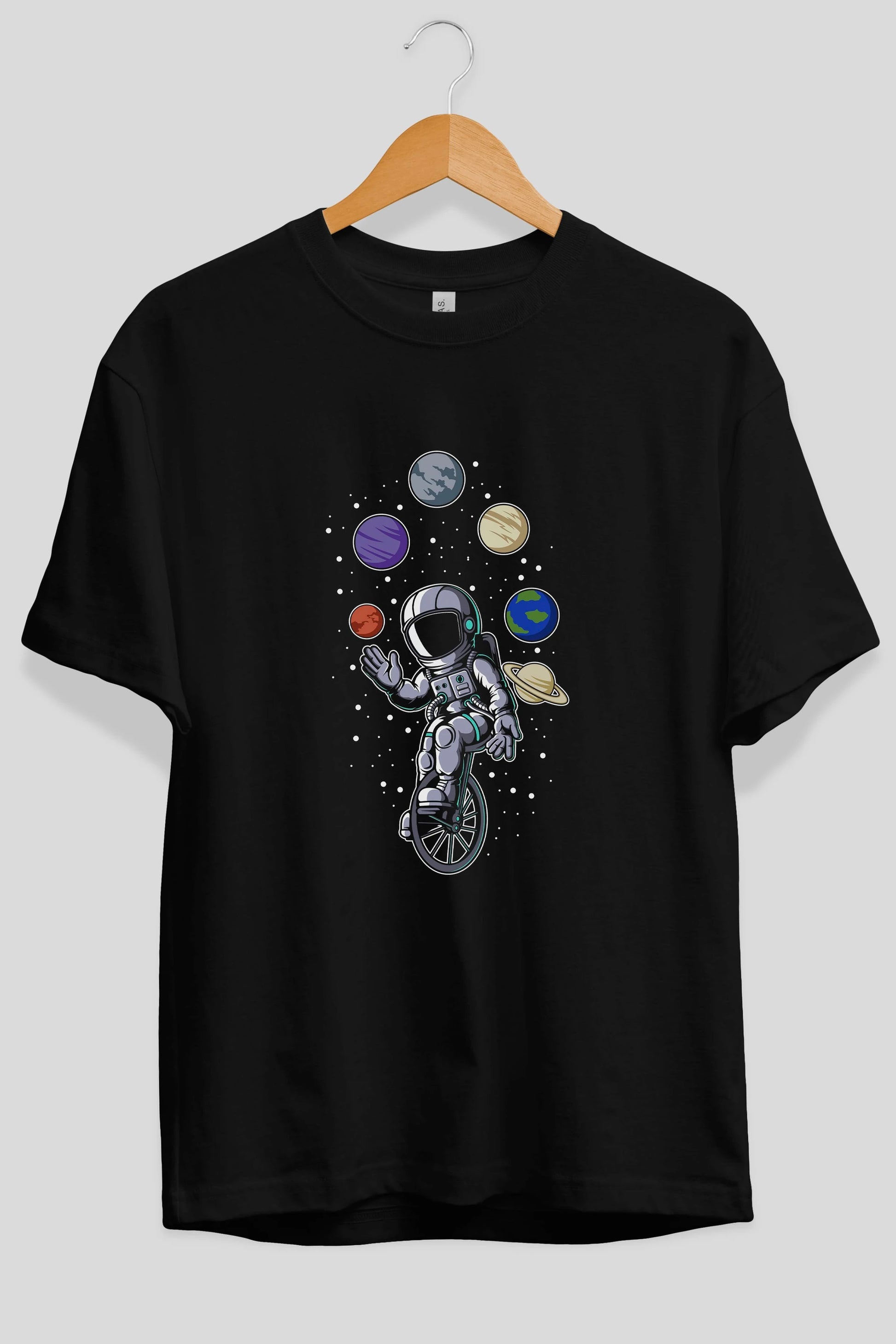 Astronaut Circus Ön Baskılı Oversize t-shirt Erkek Kadın Unisex