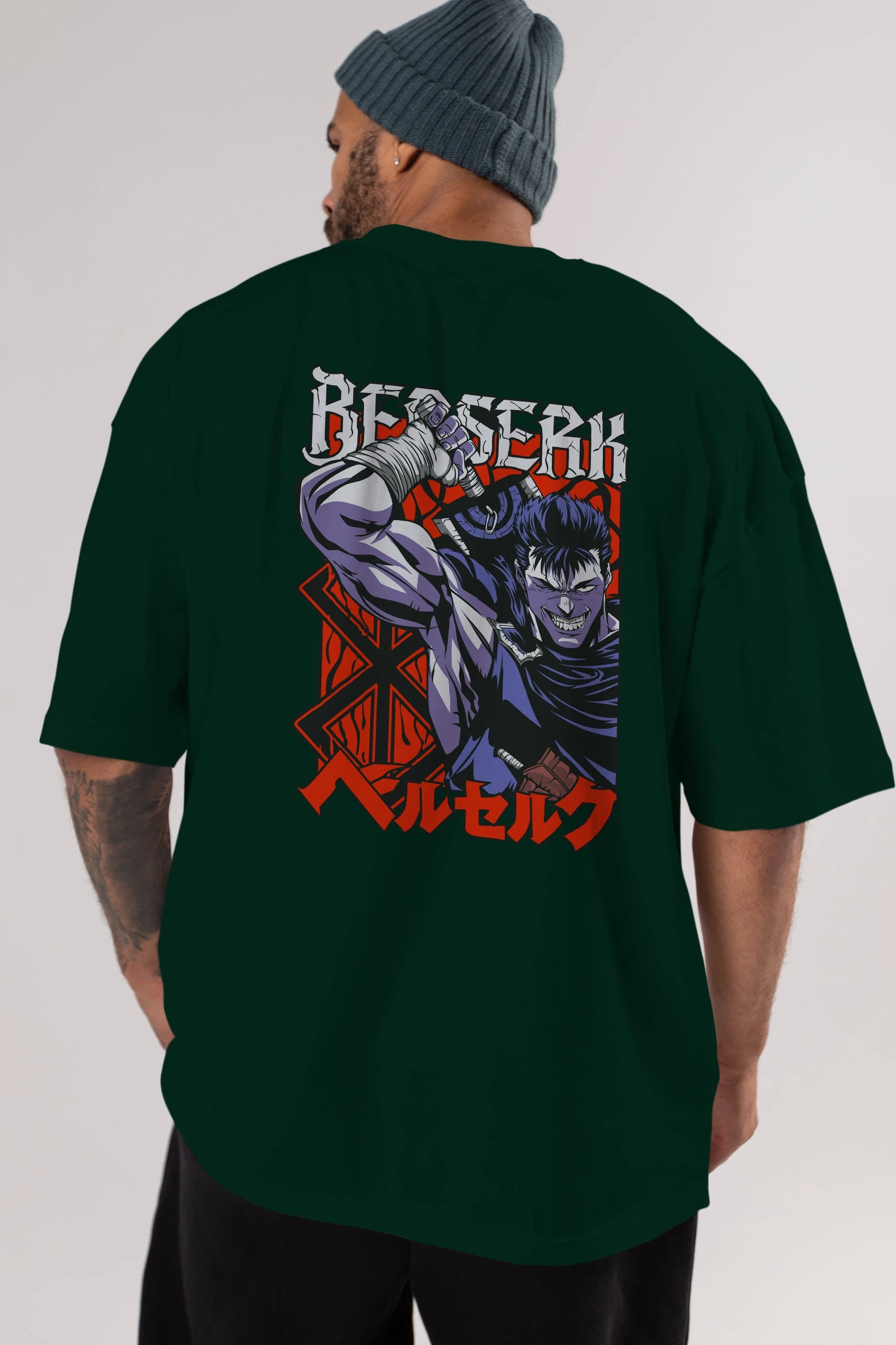 GUTS berserk Anime Arka Baskılı Oversize t-shirt Erkek Kadın Unisex