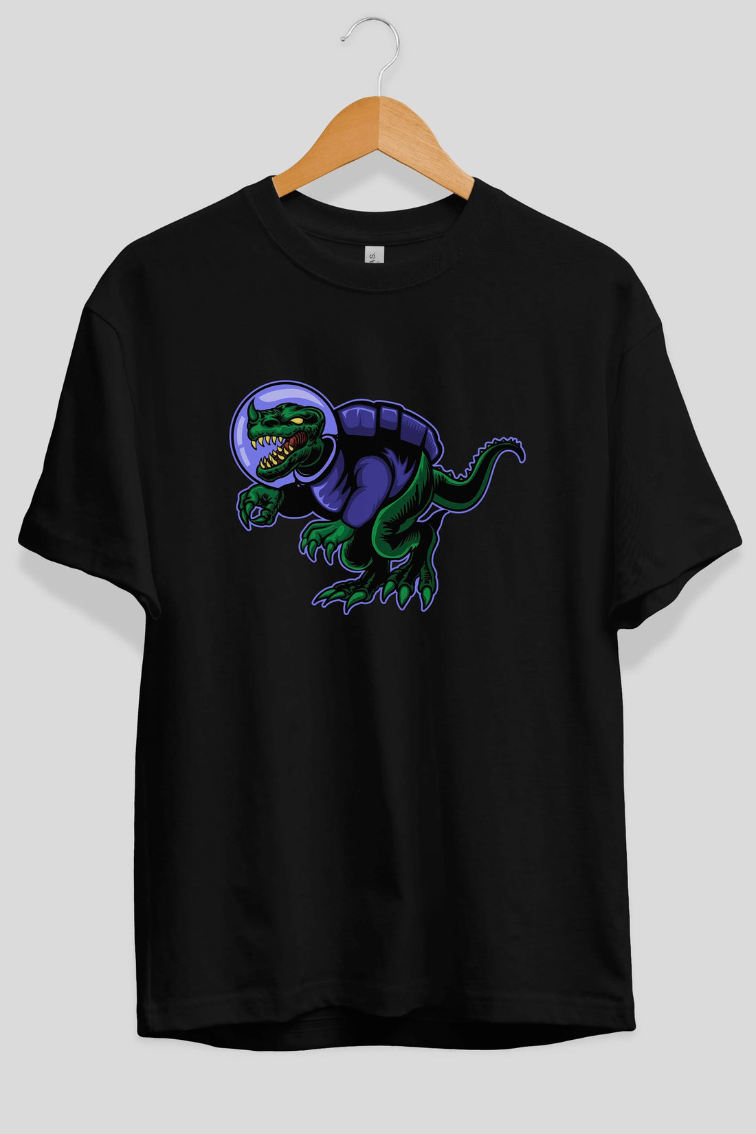 Space Dino Ön Baskılı Oversize t-shirt Erkek Kadın Unisex
