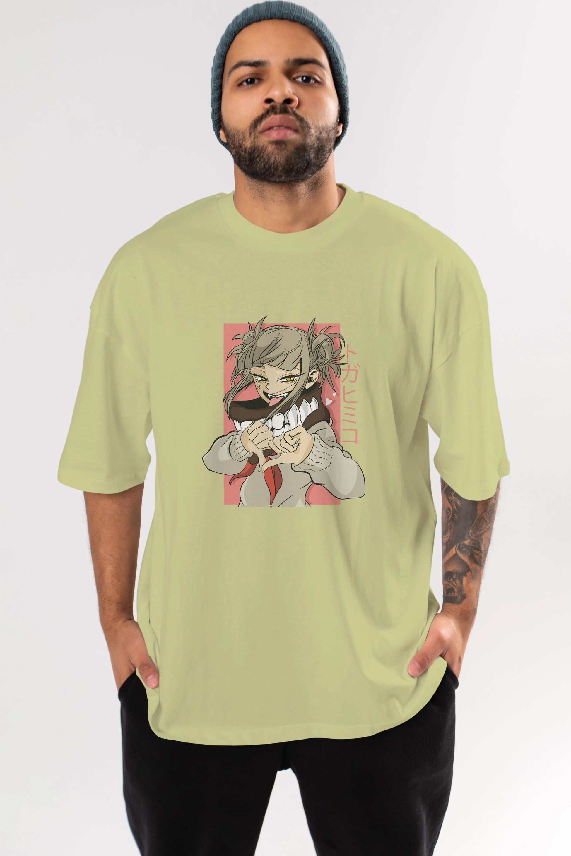 Himiko Toga Anime Ön Baskılı Oversize t-shirt %100 pamuk Erkek Kadın Unisex