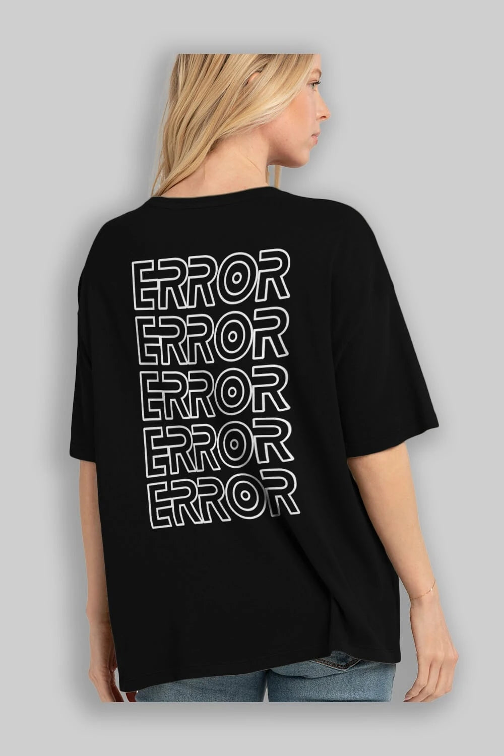 Error Yazılı Arka Baskılı Oversize t-shirt Erkek Kadın Unisex