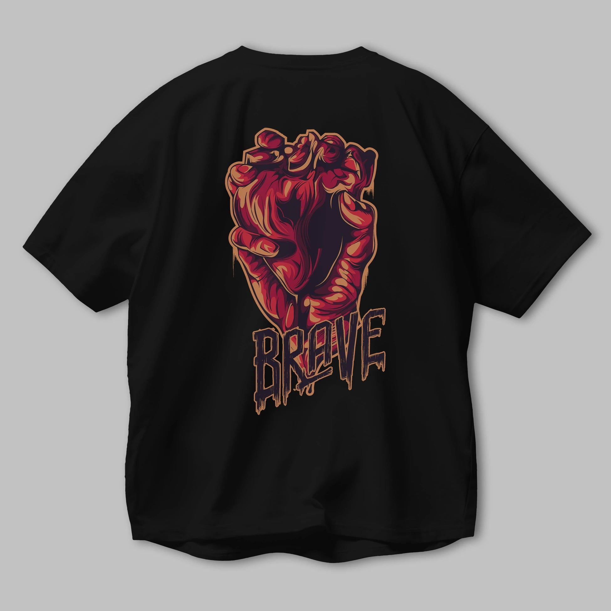 Brave Streetwear Arka Baskılı Oversize t-shirt Erkek Kadın Unisex