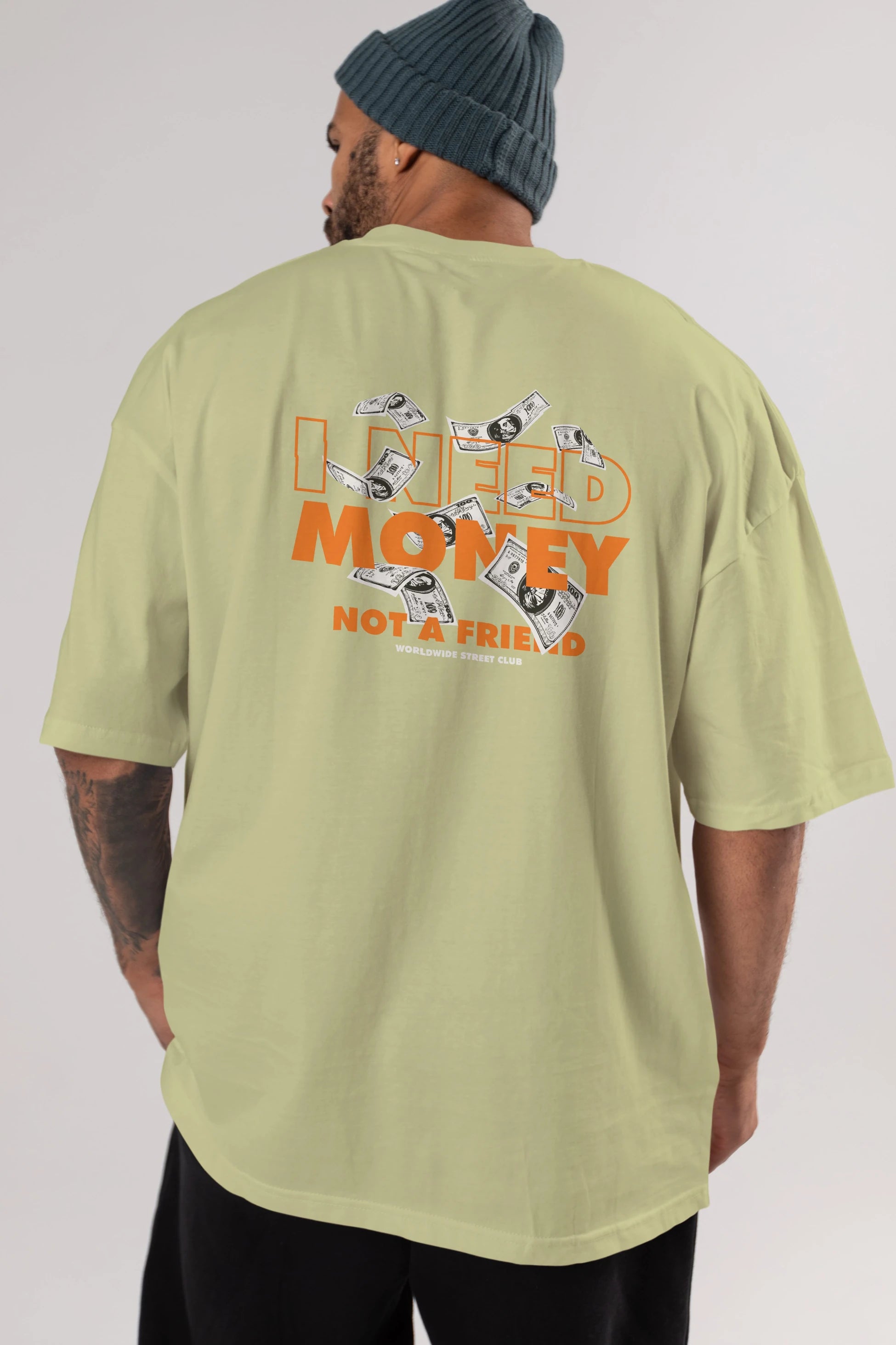 I Need Money Arka Baskılı Oversize t-shirt Erkek Kadın Unisex