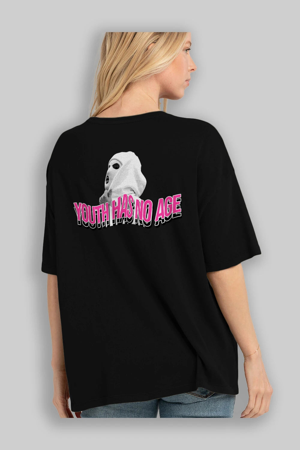 Youth Has No Age Arka Baskılı Oversize t-shirt Erkek Kadın Unisex