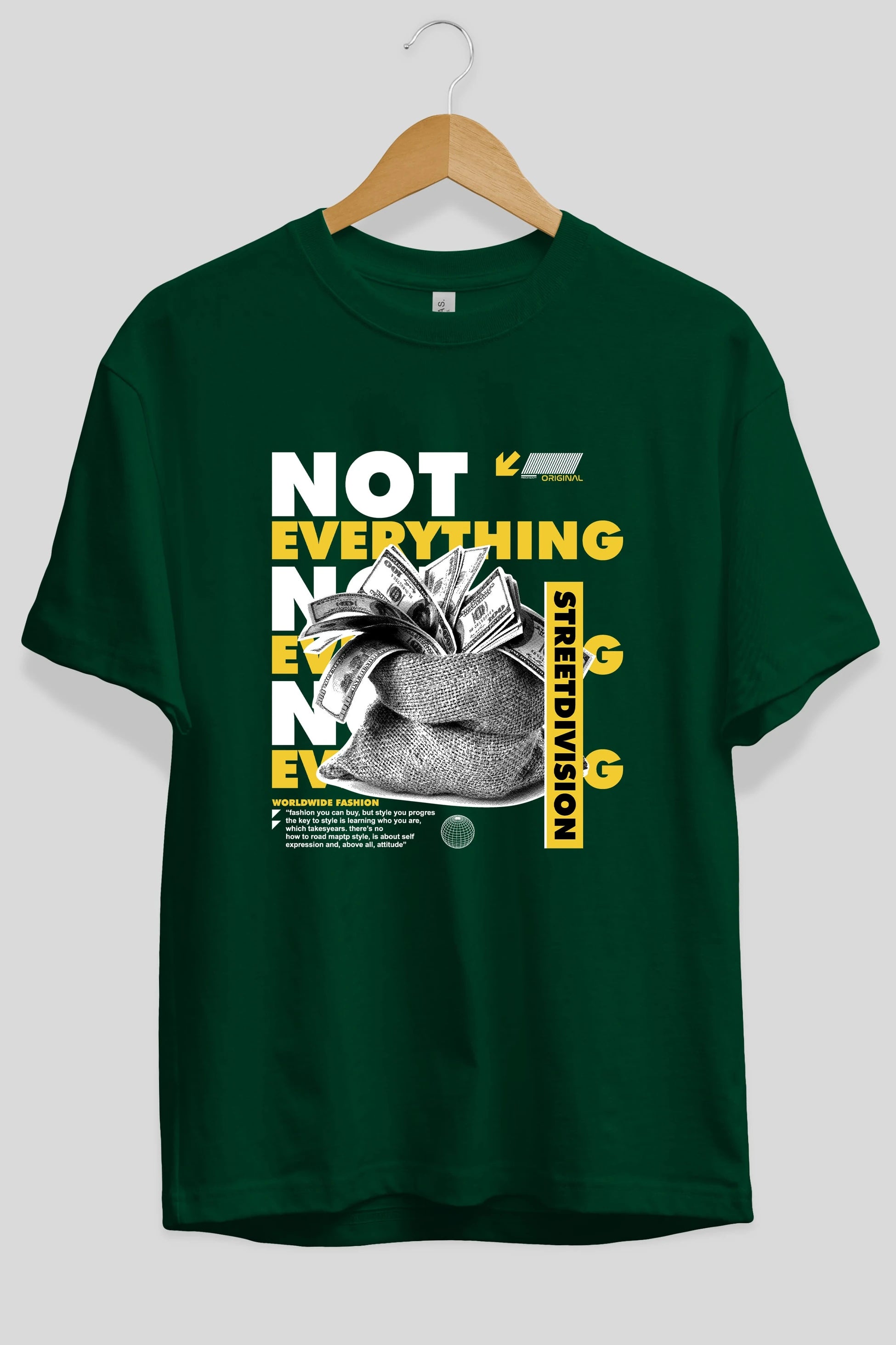 Not Everything Ön Baskılı Oversize t-shirt Erkek Kadın Unisex