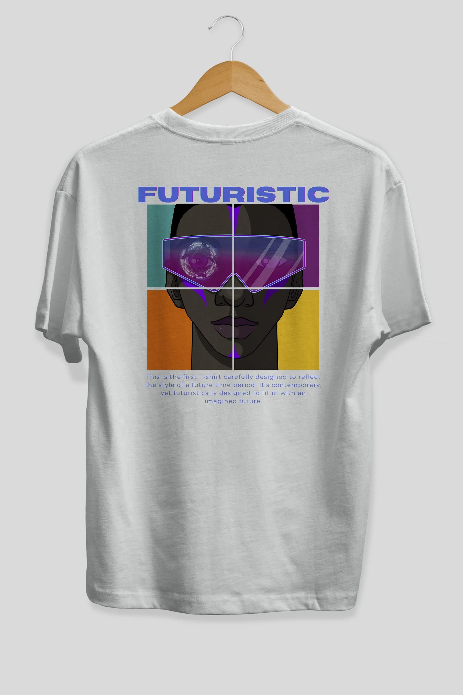 Futuristic Streetwear Arka Baskılı Oversize t-shirt Erkek Kadın Unisex