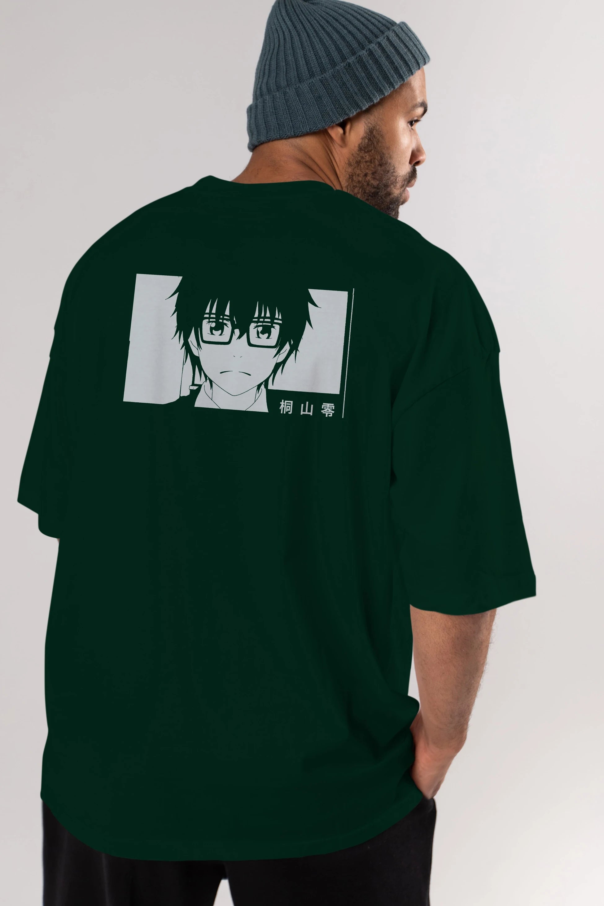 Rei Kiriyama 3 Anime Arka Baskılı Oversize t-shirt Erkek Kadın Unisex