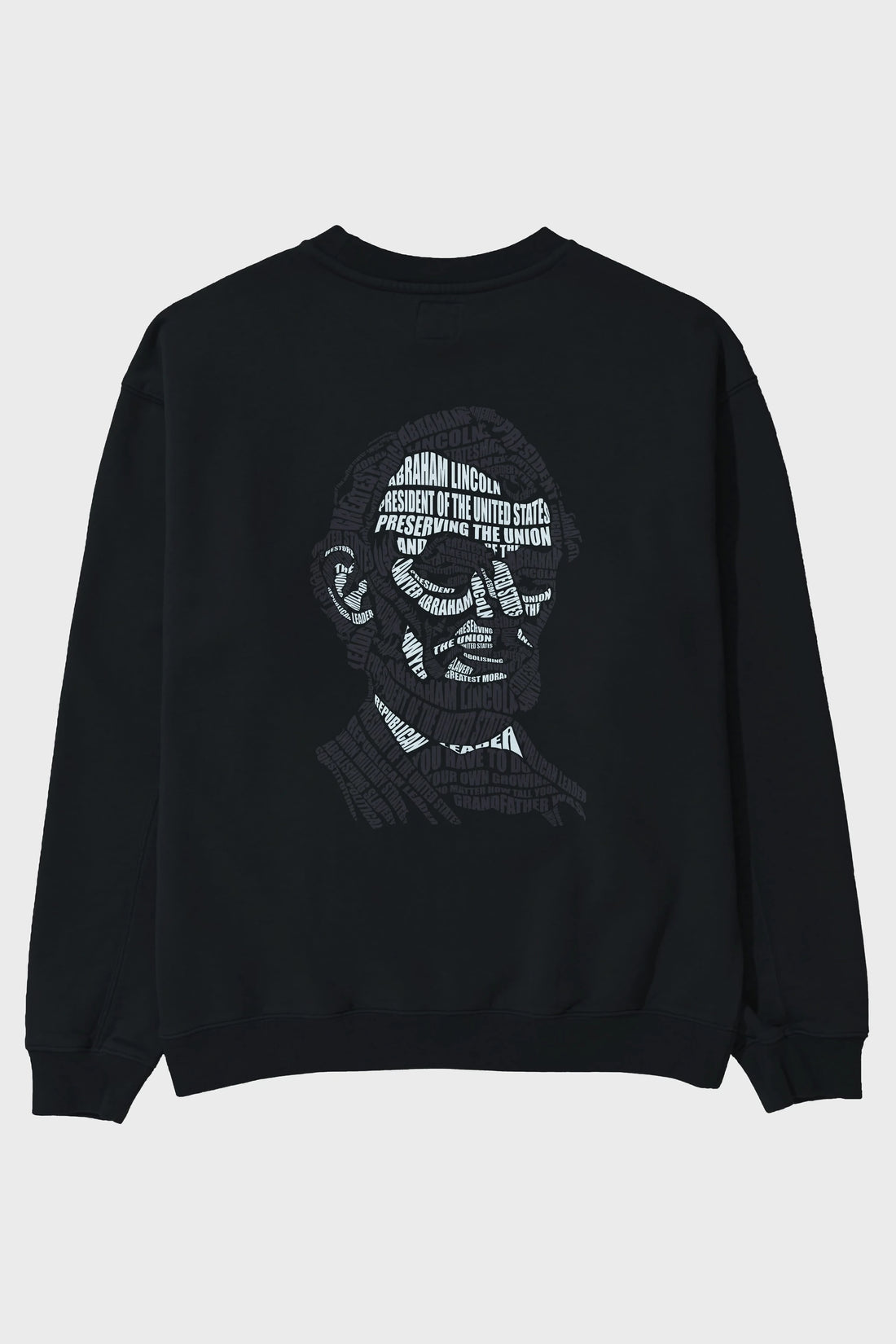 Abraham Lincoln Calligram Arka Baskılı Oversize Sweatshirt Erkek Kadın Unisex