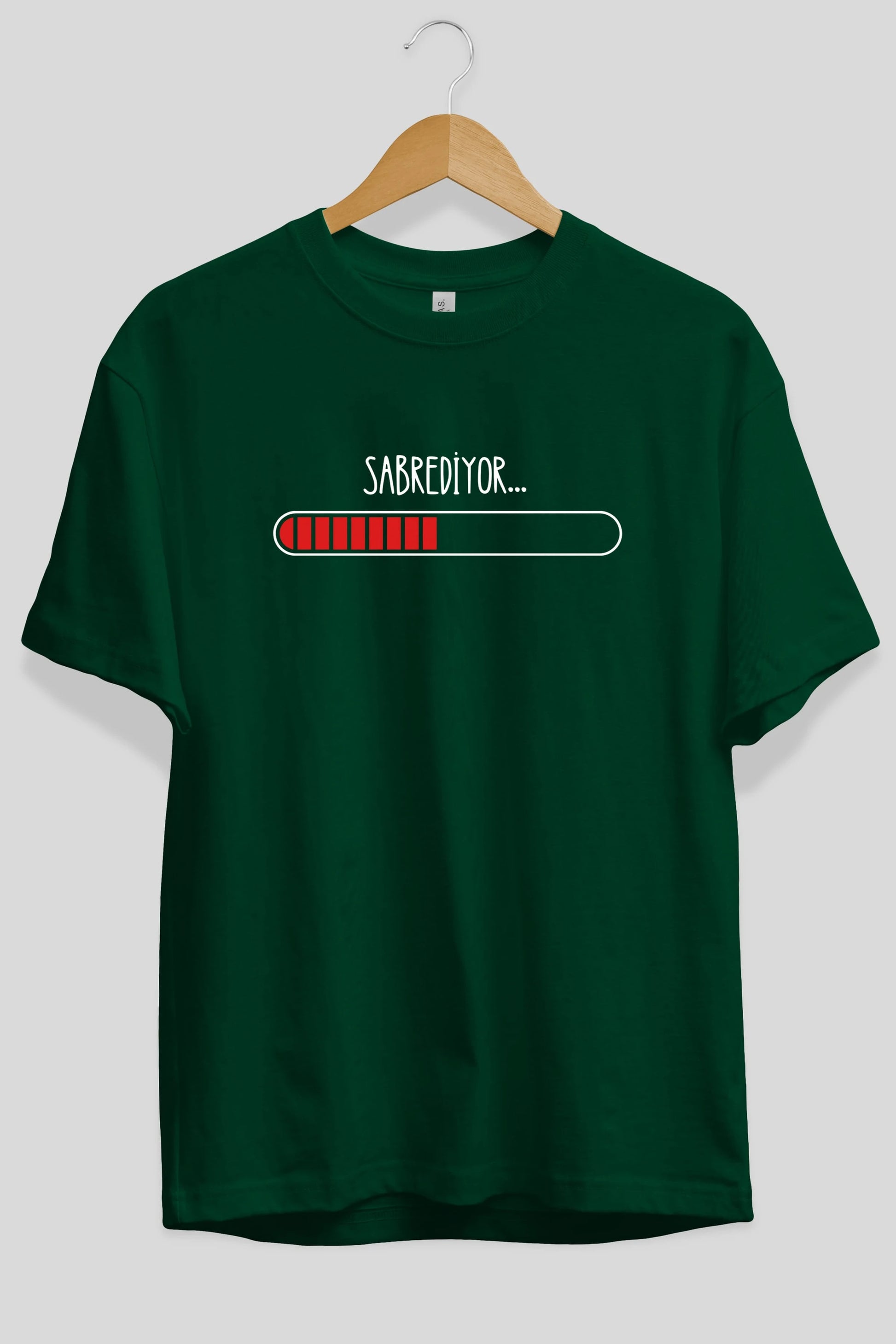 Sabrediyor Yazılı Ön Baskılı Oversize t-shirt Erkek Kadın Unisex