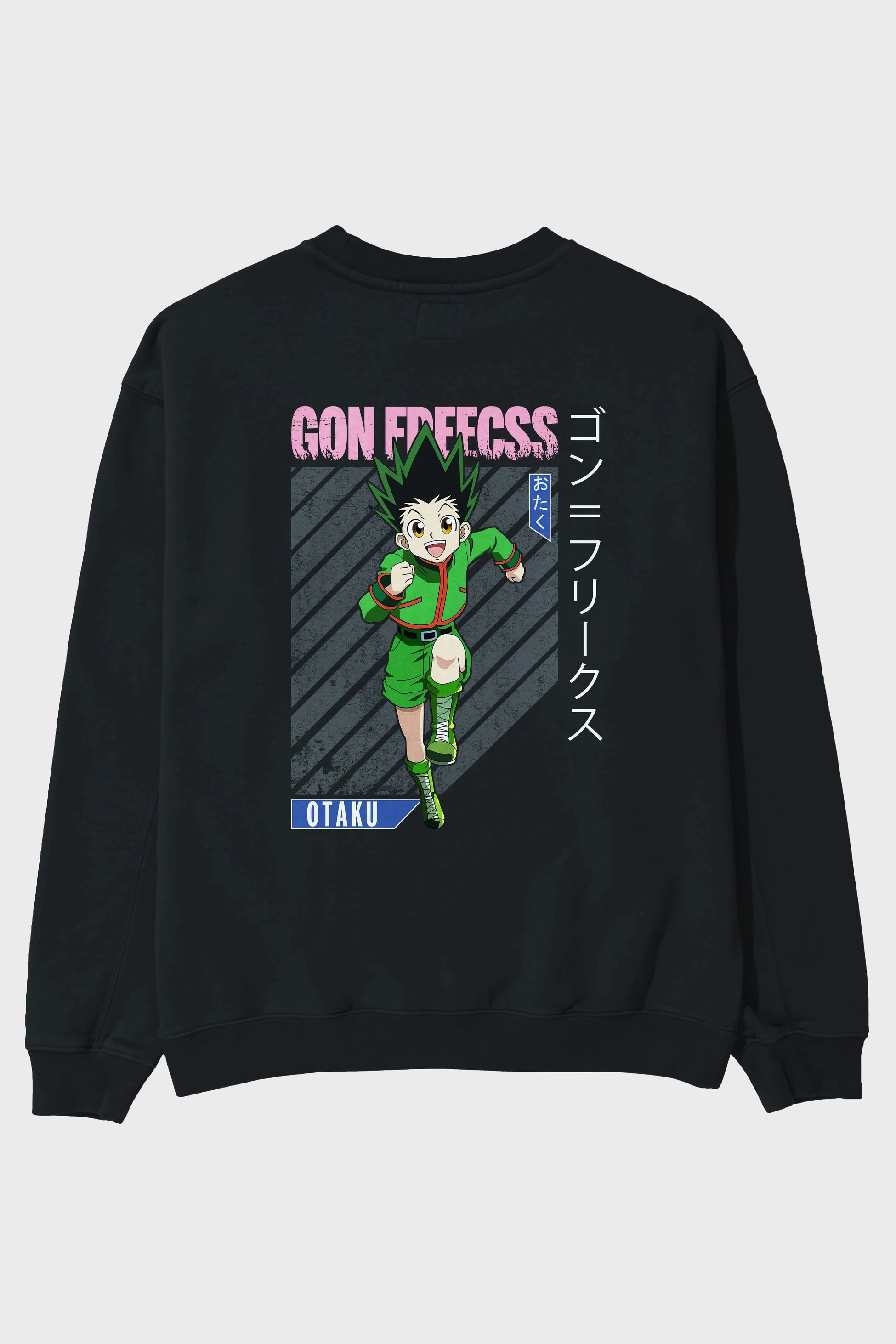 Gon Freecss HUNTER X HUNTER Anime Arka Baskılı Oversize Sweatshirt Erkek Kadın Unisex
