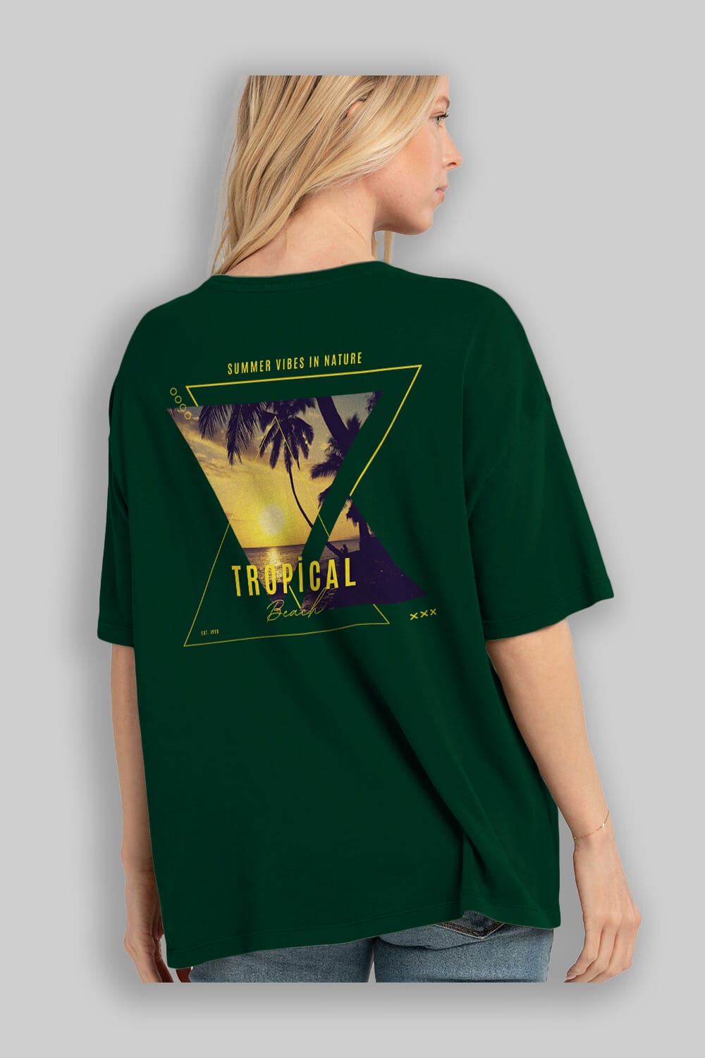 Summer Vibes Yazılı Arka Baskılı Oversize t-shirt Erkek Kadın Unisex