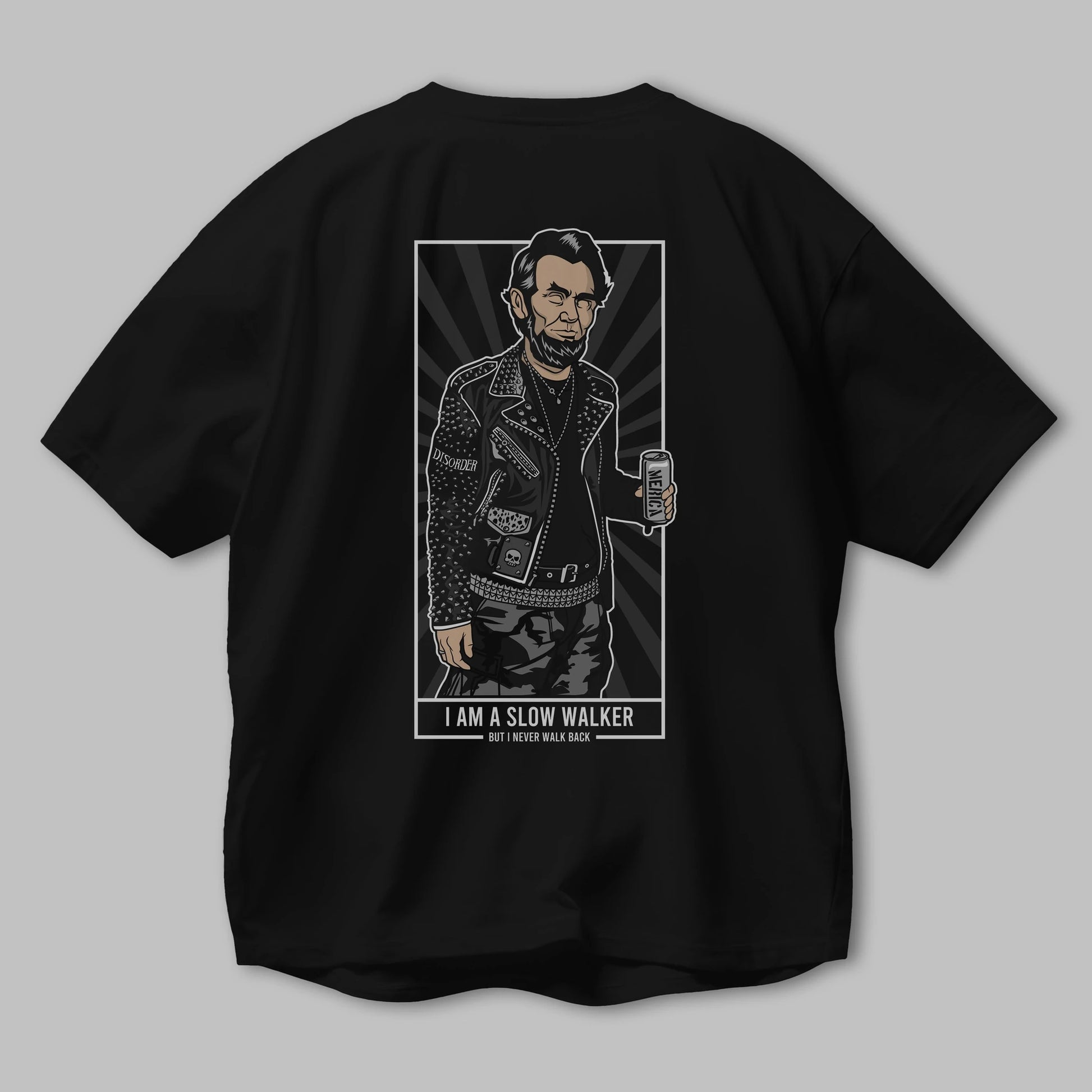 Lincoln Street Punk Arka Baskılı Oversize t-shirt Erkek Kadın Unisex %100 Pamuk tişort