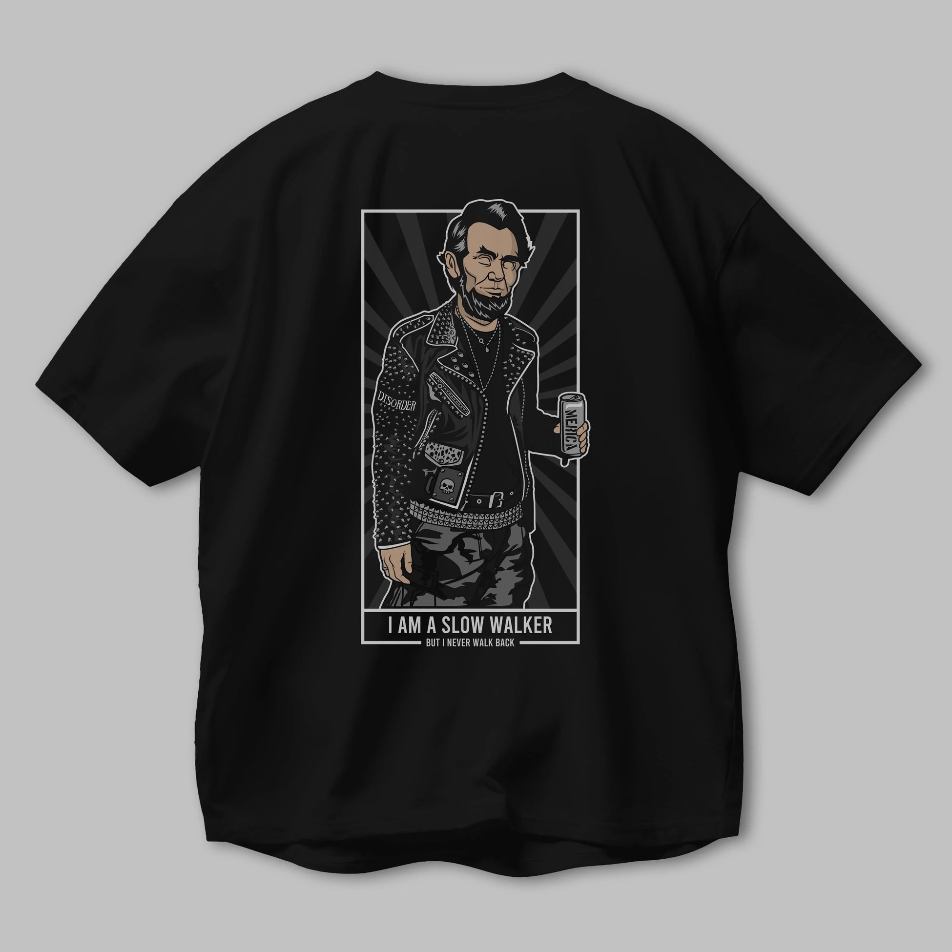 Lincoln Street Punk Arka Baskılı Oversize t-shirt Erkek Kadın Unisex %100 Pamuk tişort