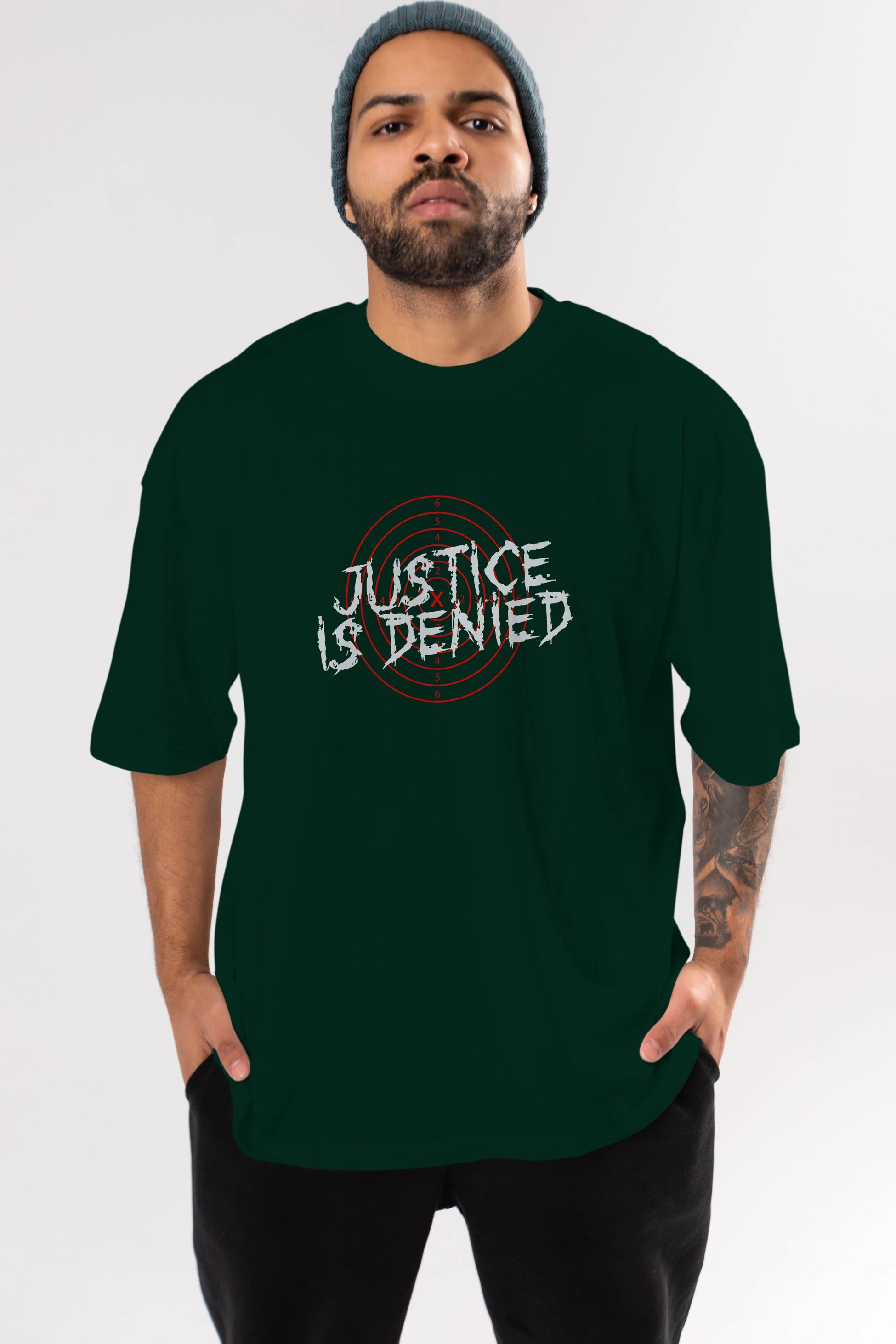 Justice is Denied Ön Baskılı Oversize t-shirt Erkek Kadın Unisex